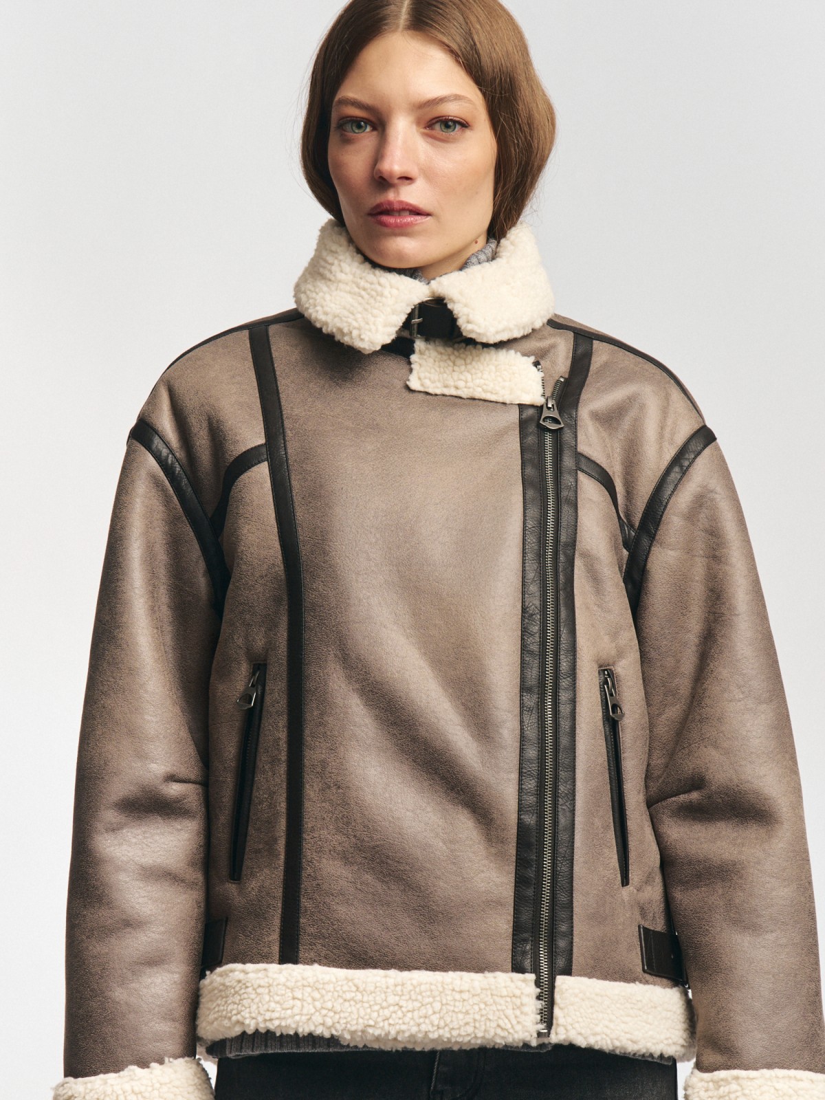 Тёплая косуха-дублёнка из экозамши с экомехом