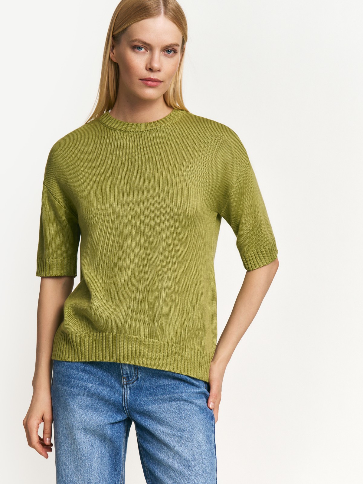 Вязаный джемпер с коротким рукавом