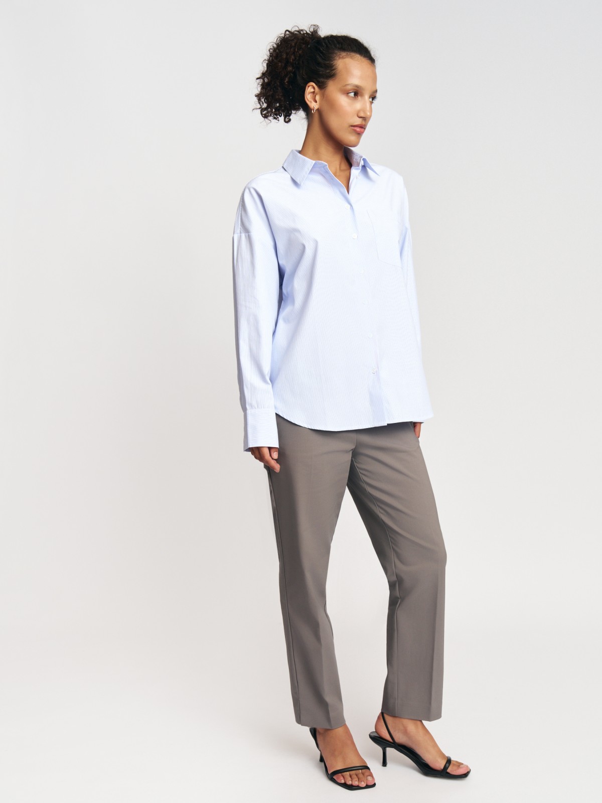 Рубашка свободного силуэта в полоску