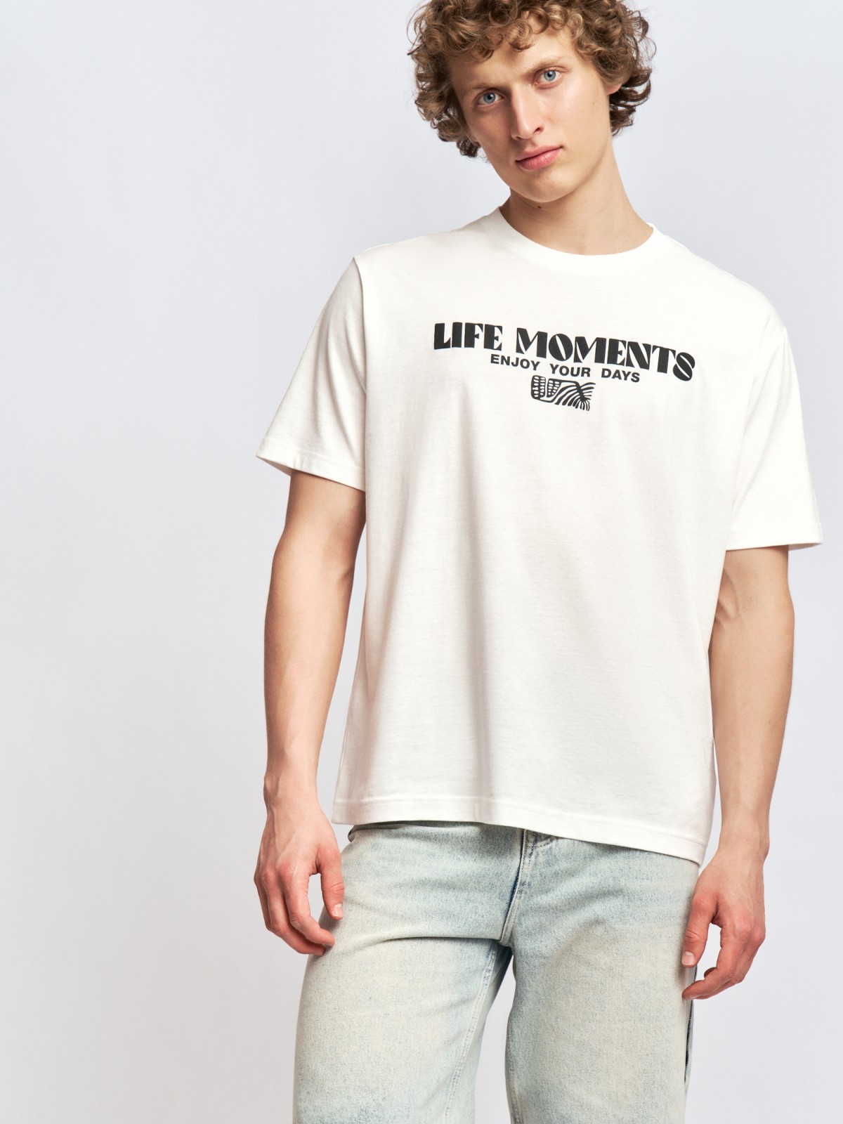 Футболка из хлопка с принтом-надписью