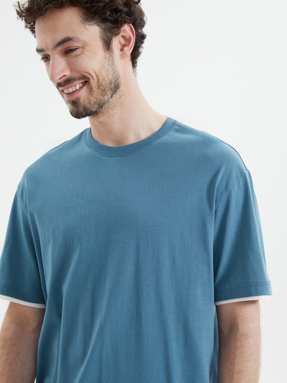 Футболка из хлопка с отделкой