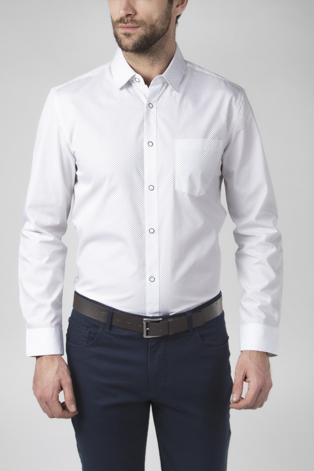 Рубашка с длинными  рукавами zolla 010212159012, цвет белый, размер S