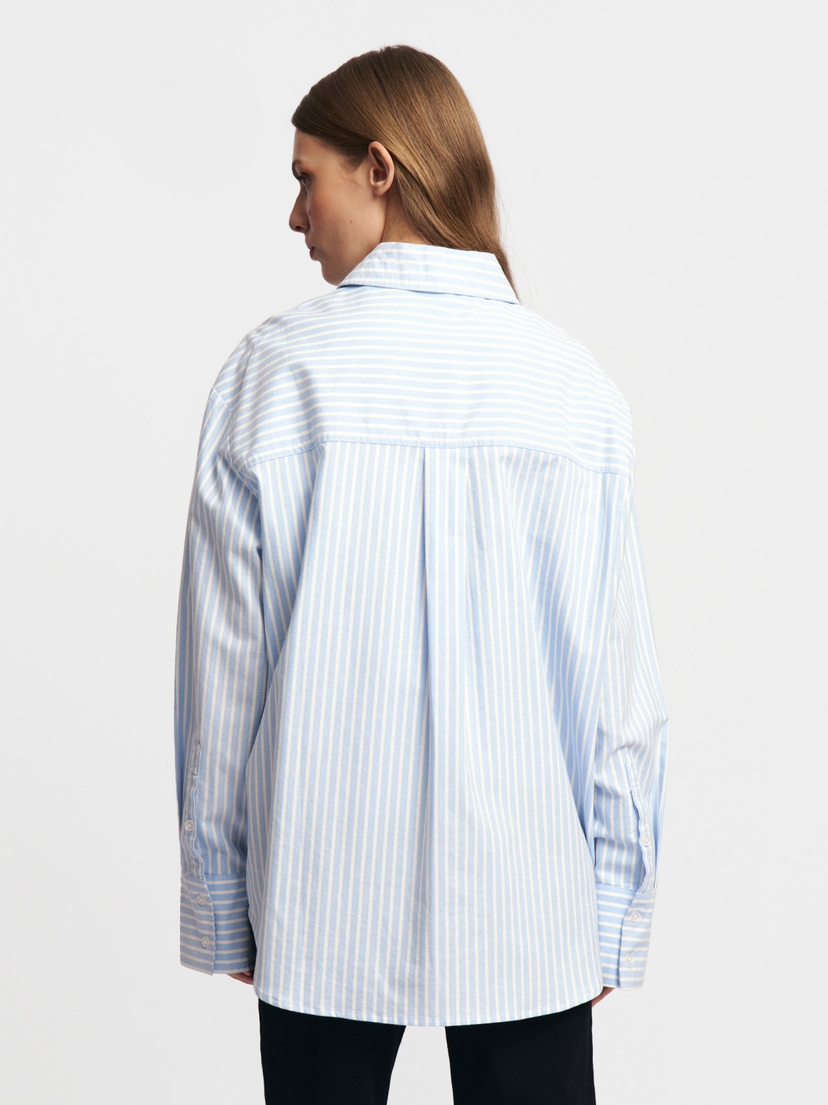 Рубашка оверсайз из хлопка в полоску