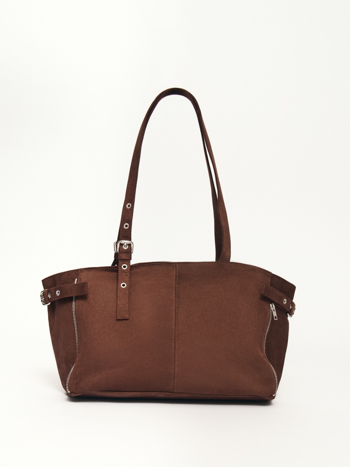 Сумка из экозамши на плечо