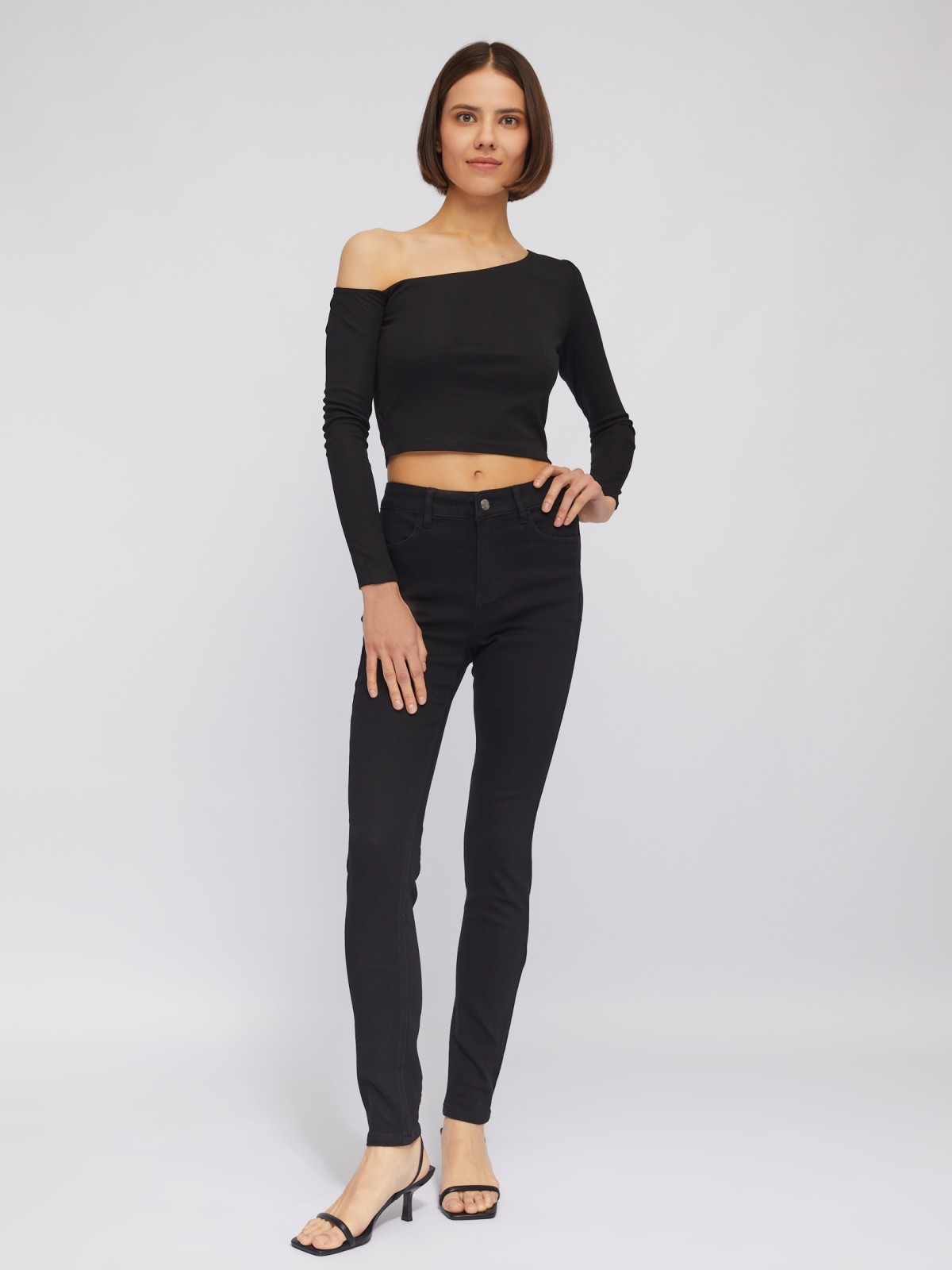 Джинсы силуэта Skinny с низкой посадкой