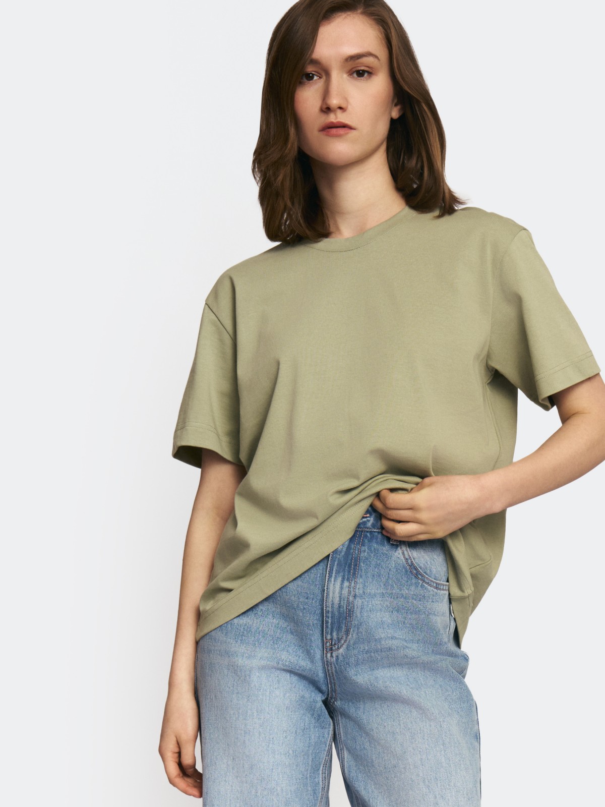 Футболка оверсайз силуэта из хлопка
