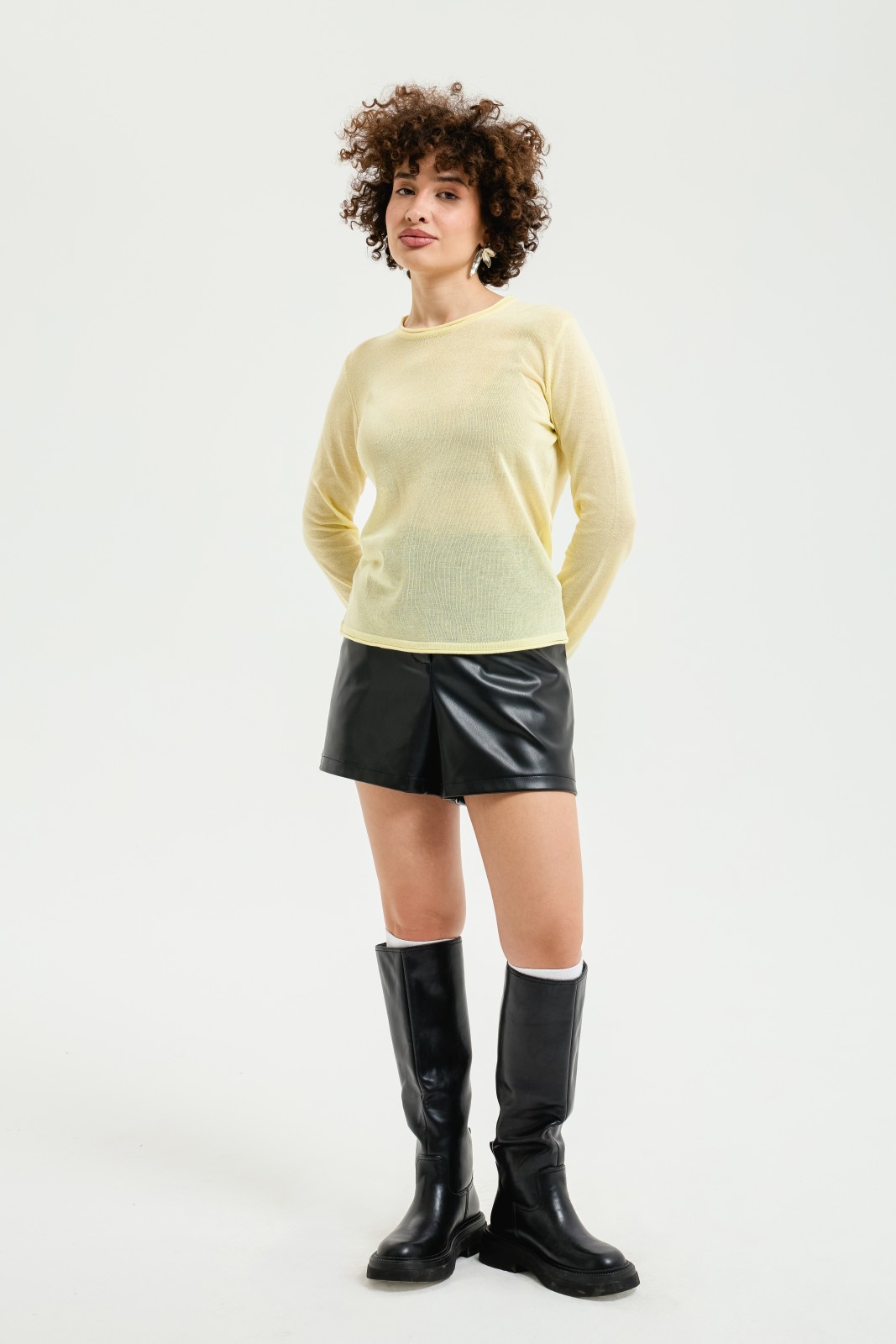 Трикотажный джемпер с длинным рукавом