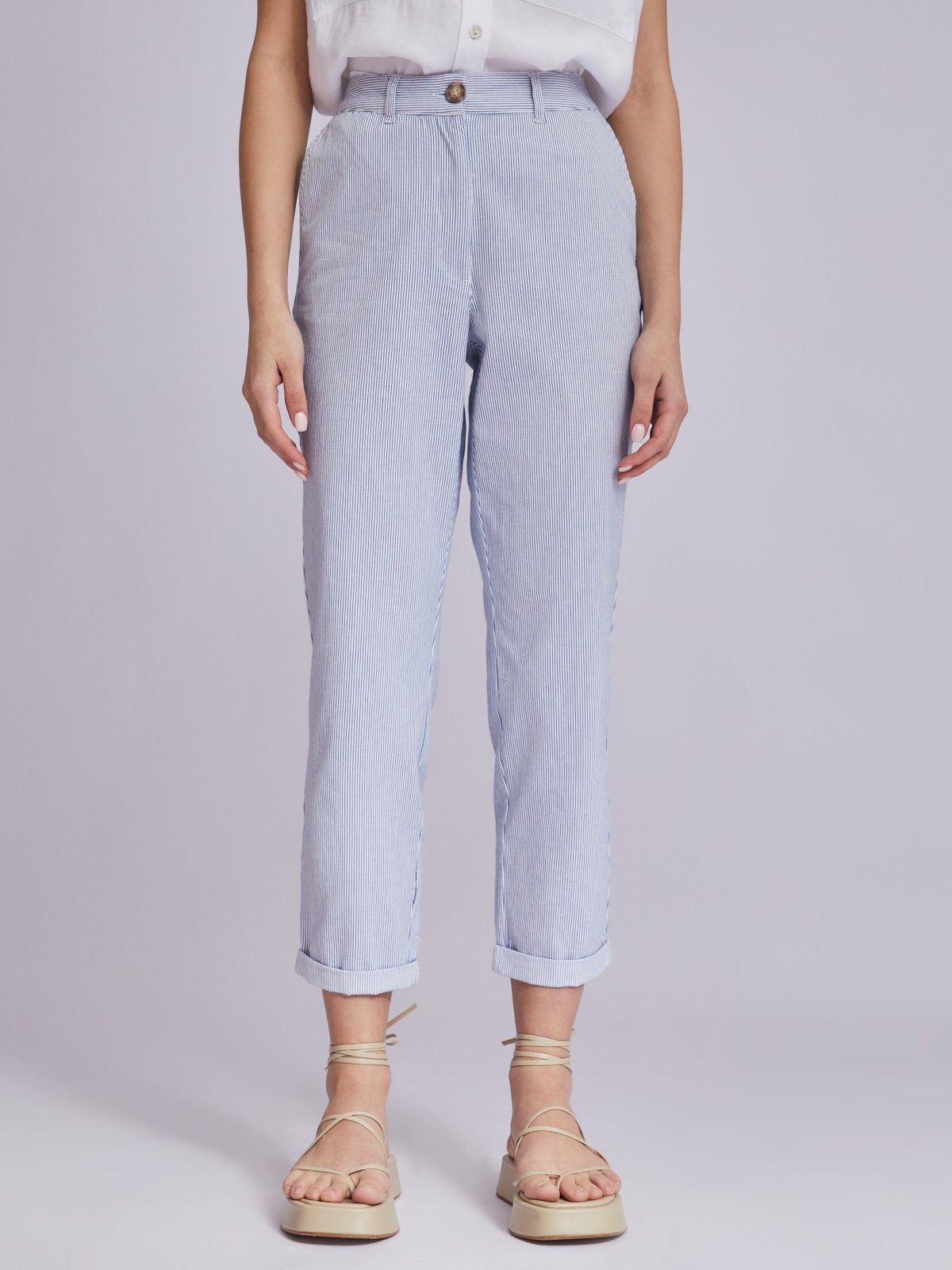 Брюки-чинос с узором в полоску