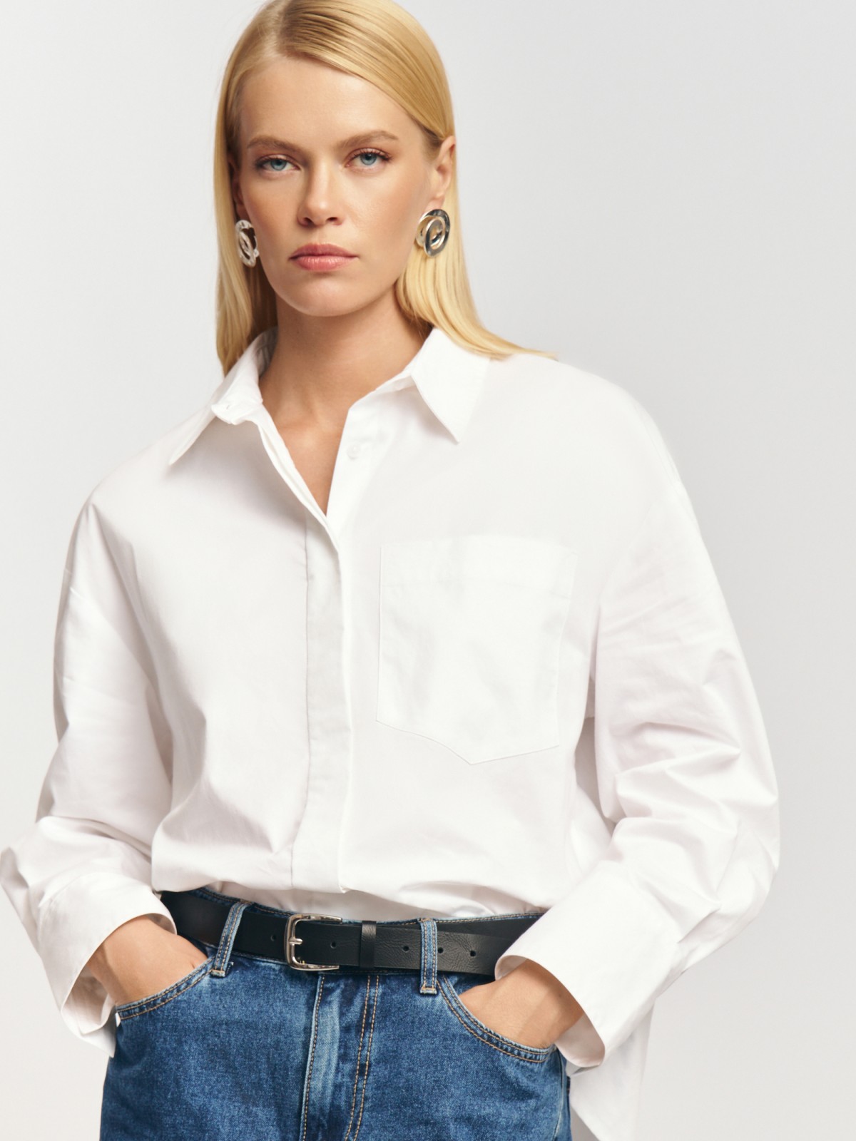 Рубашка из хлопка с длинным рукавом