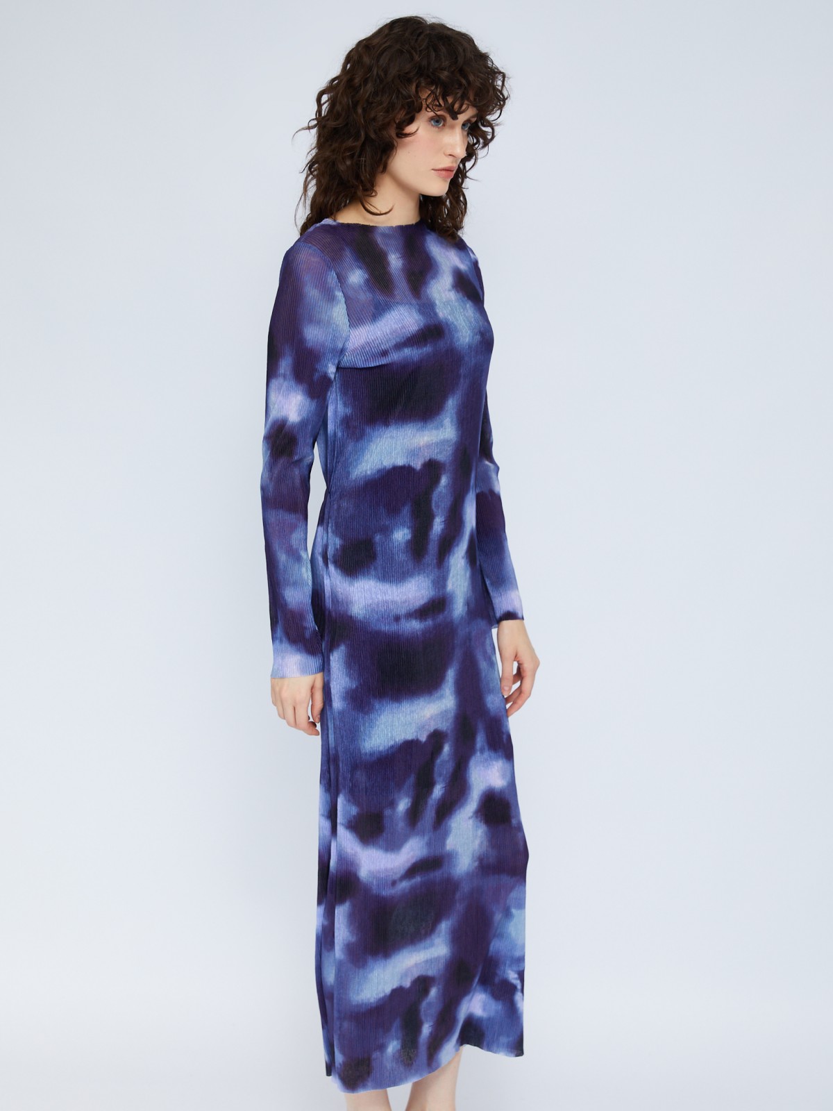 Платье миди из сетки с поясом