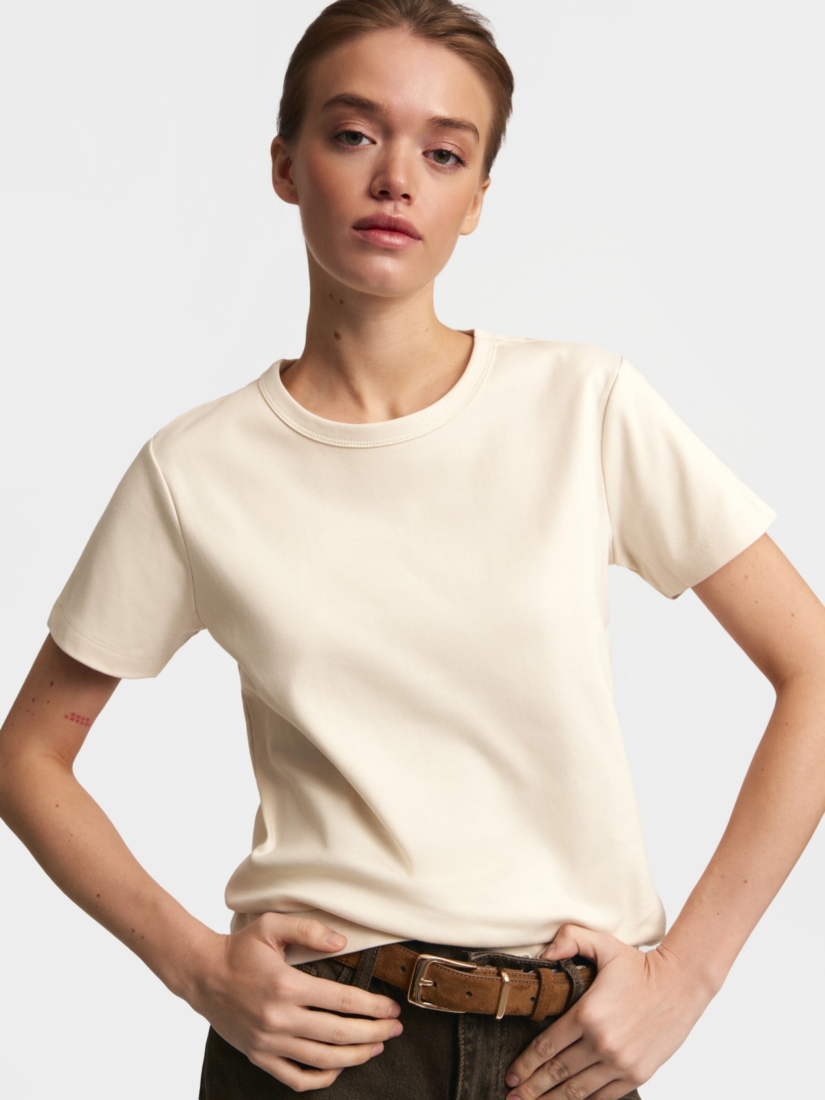 Футболка из хлопка однотонная