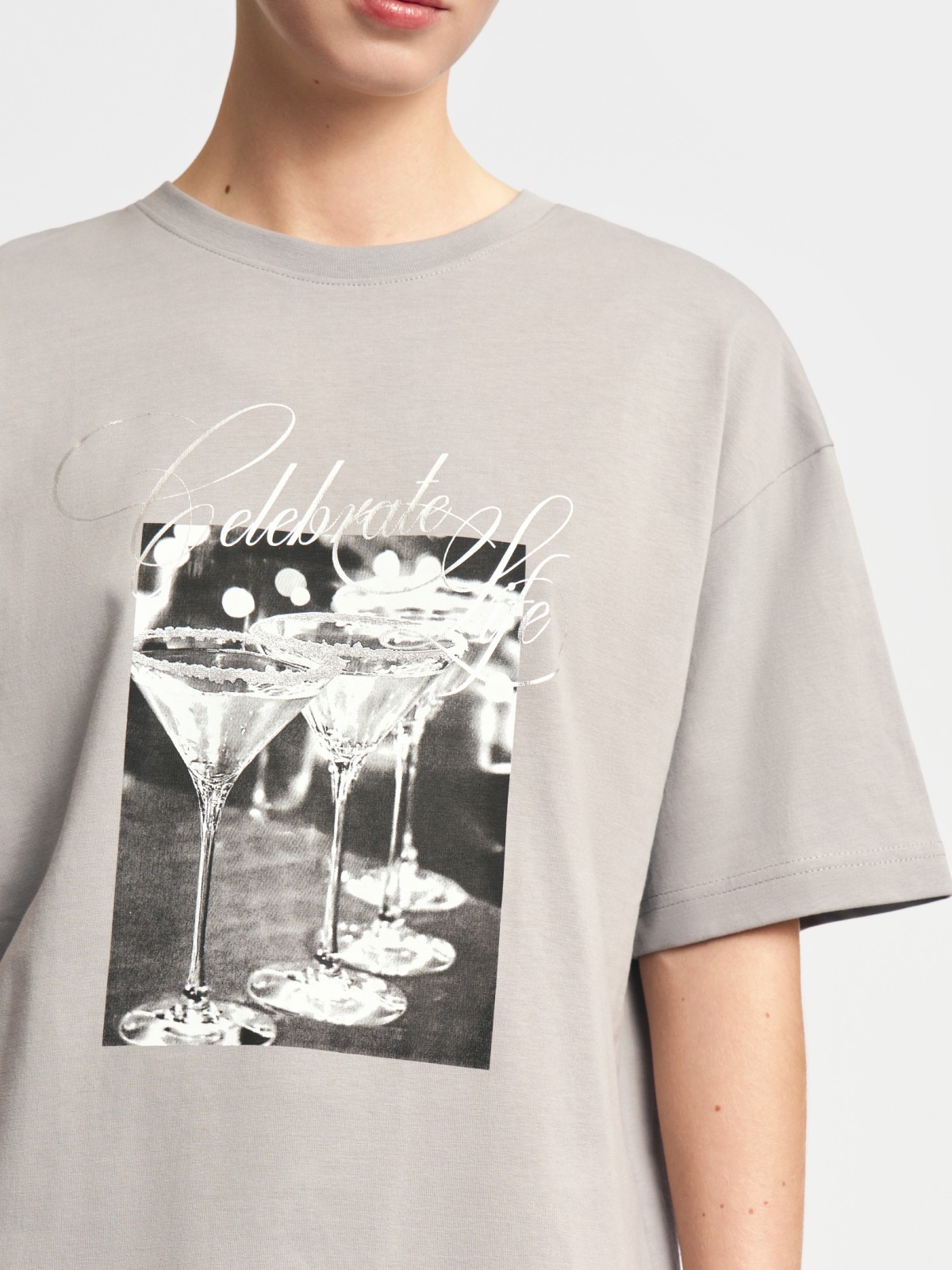 Футболка из хлопка с принтом