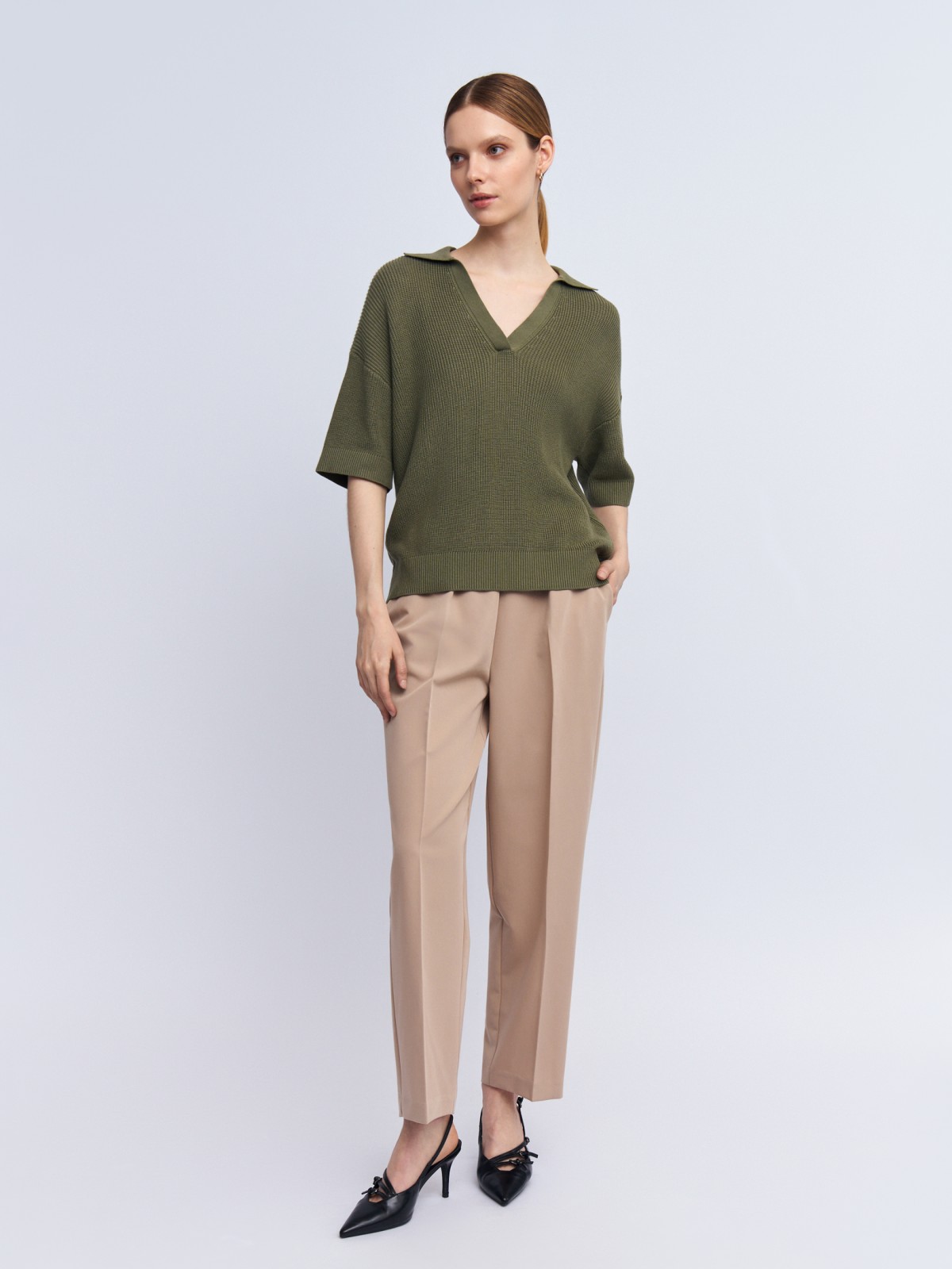 Брюки-джоггеры на резинке со стрелками