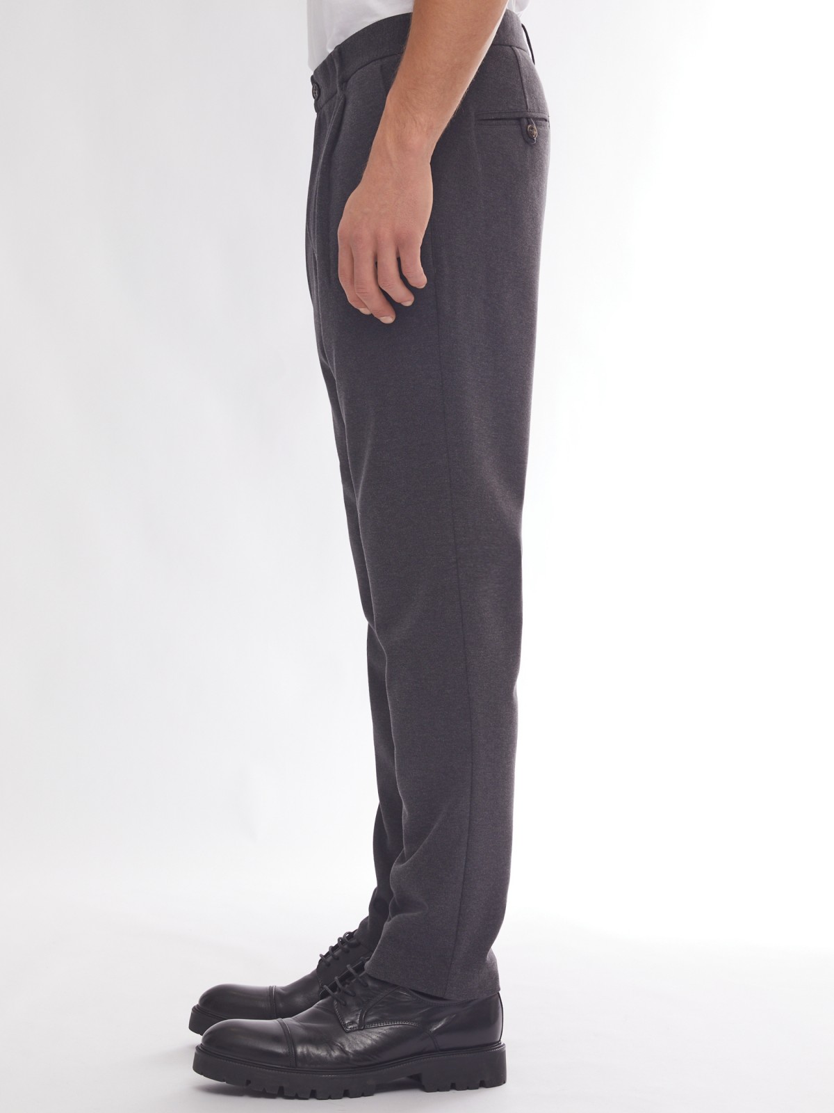 Офисные брюки силуэта Tapered zolla 014117366013, цвет темно-серый, размер 30 - фото 4