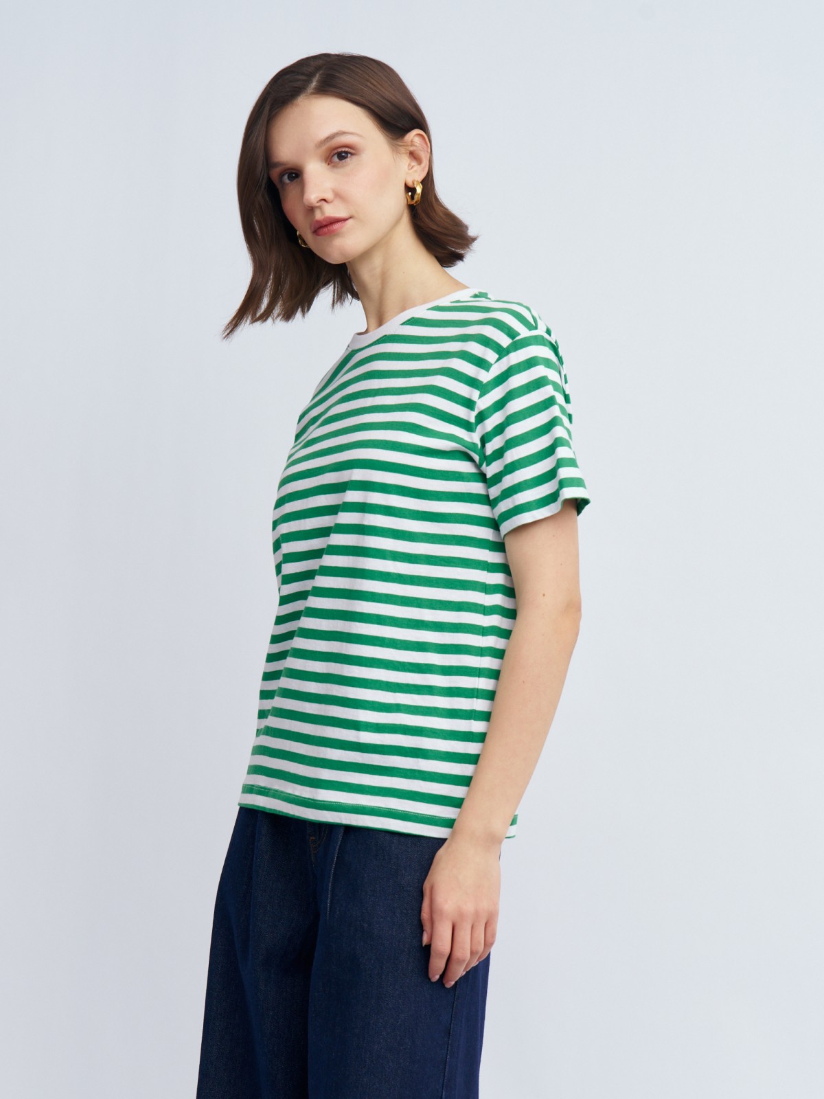 Футболка-тельняшка в полоску из хлопка