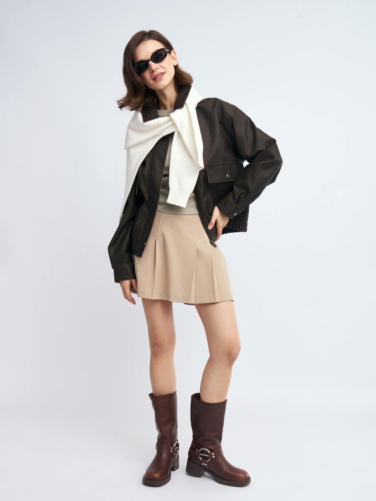 Юбка-шорты мини в складку