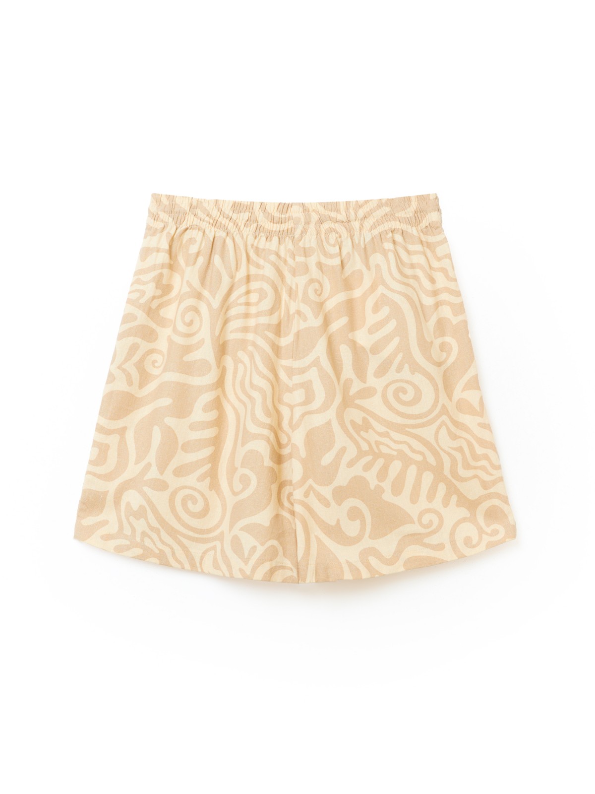 Льняные шорты на резинке с карманами