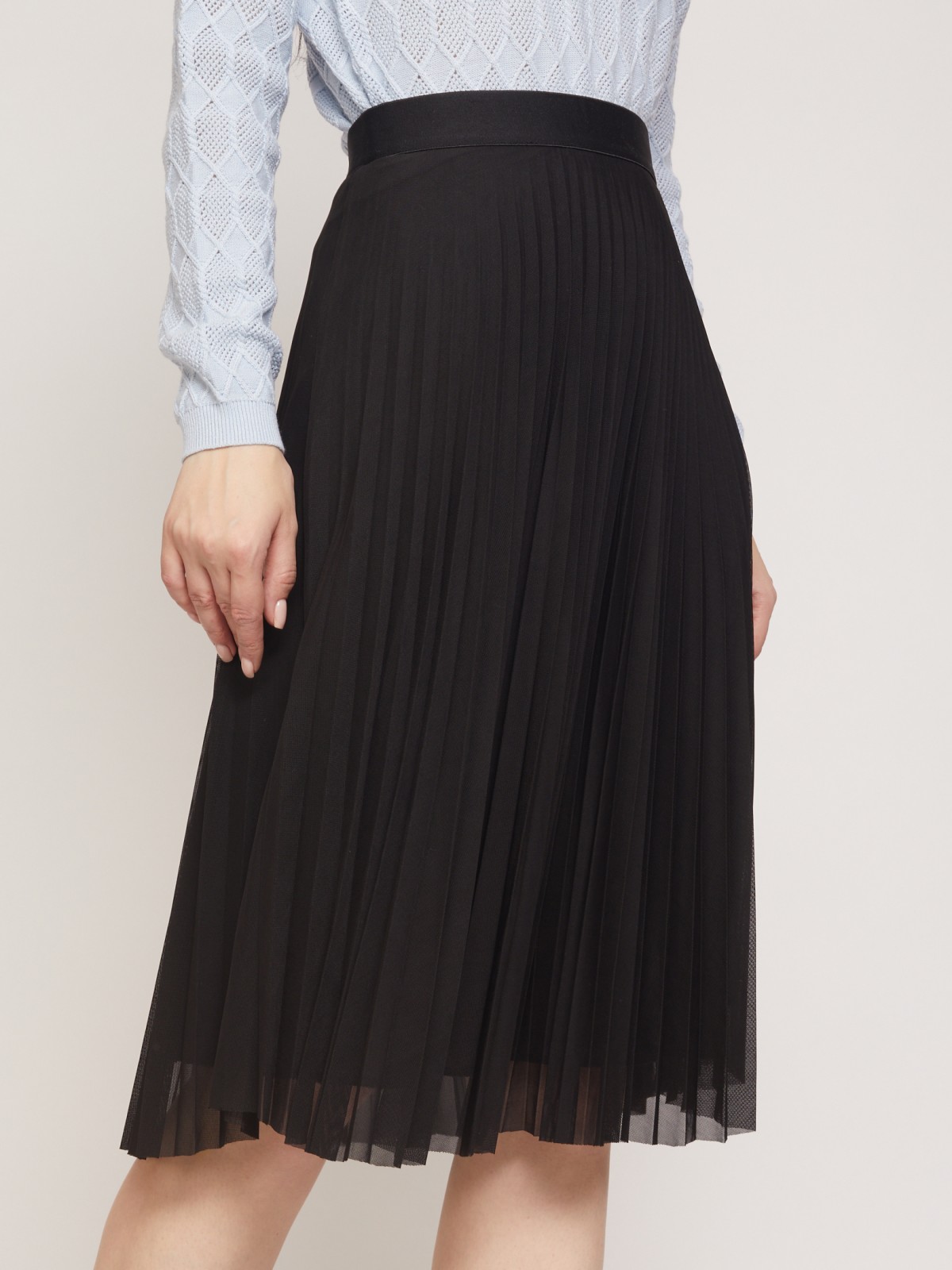 Плиссированная юбка zolla 02131789Y013, цвет черный, размер XS - фото 3