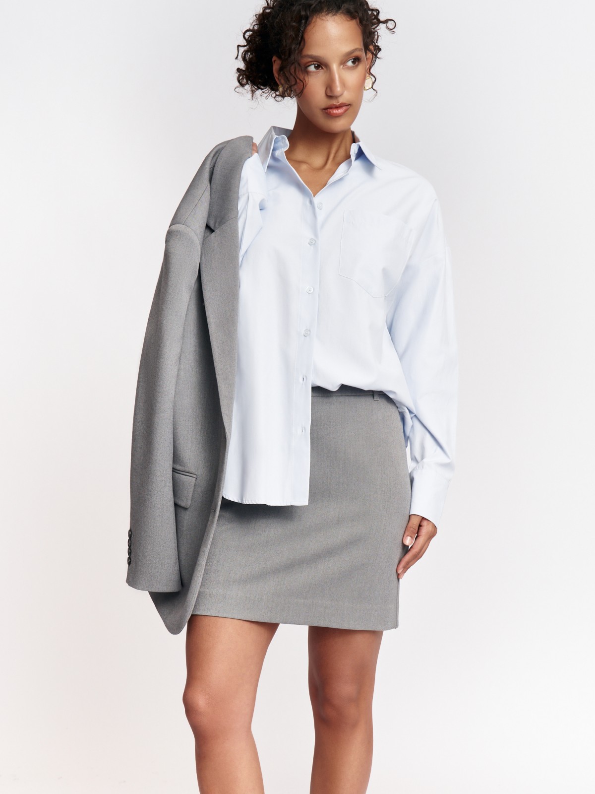 Рубашка свободного силуэта с карманом