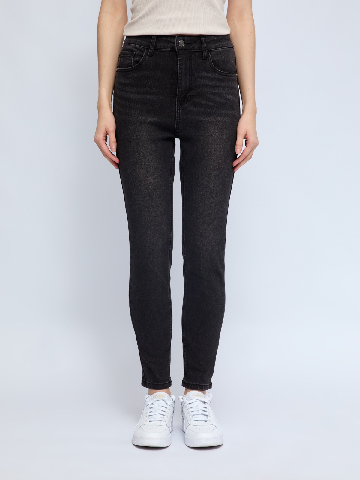 Джинсы силуэта Skinny с высокой посадкой