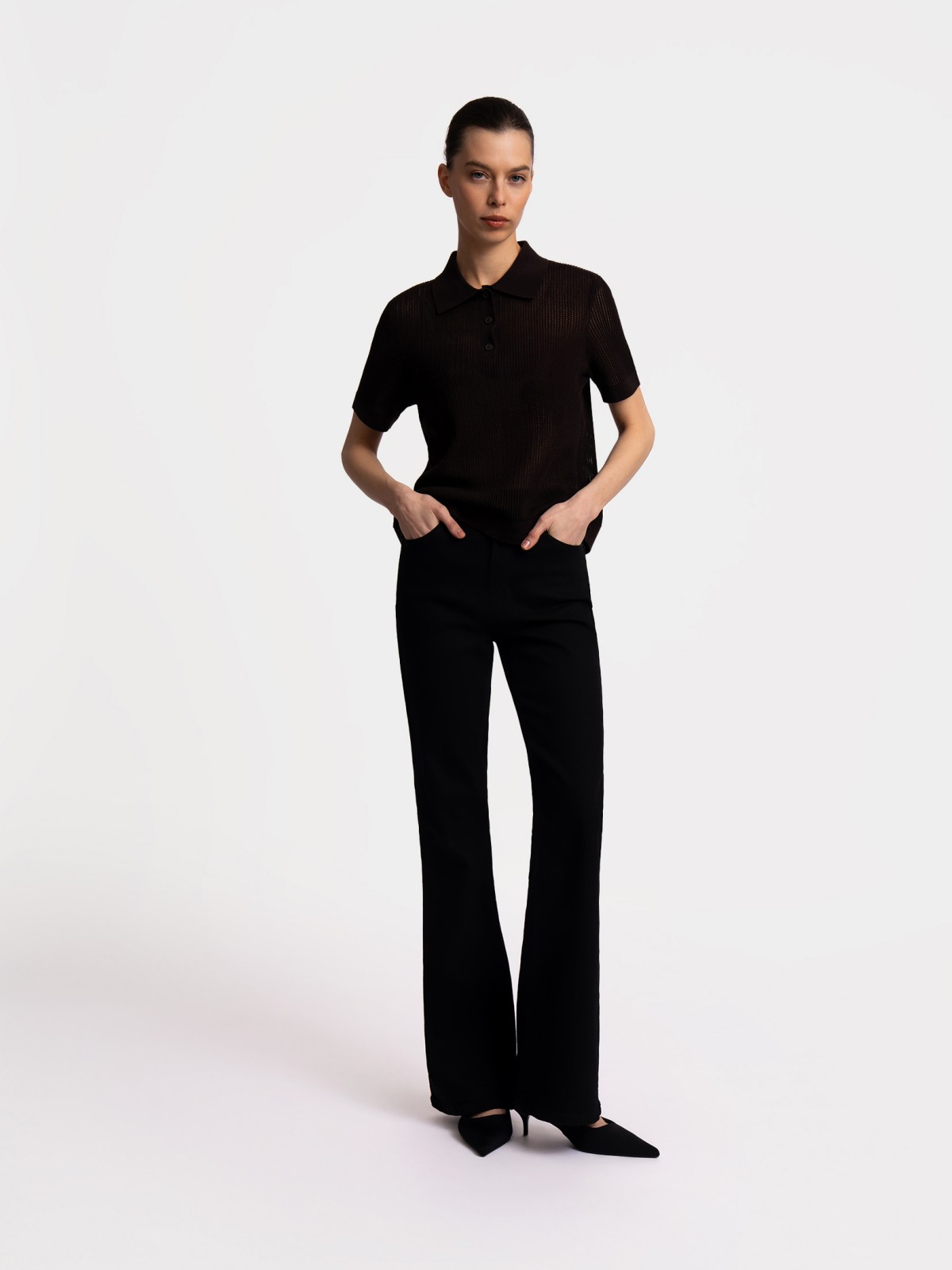 Джемпер поло с коротким рукавом