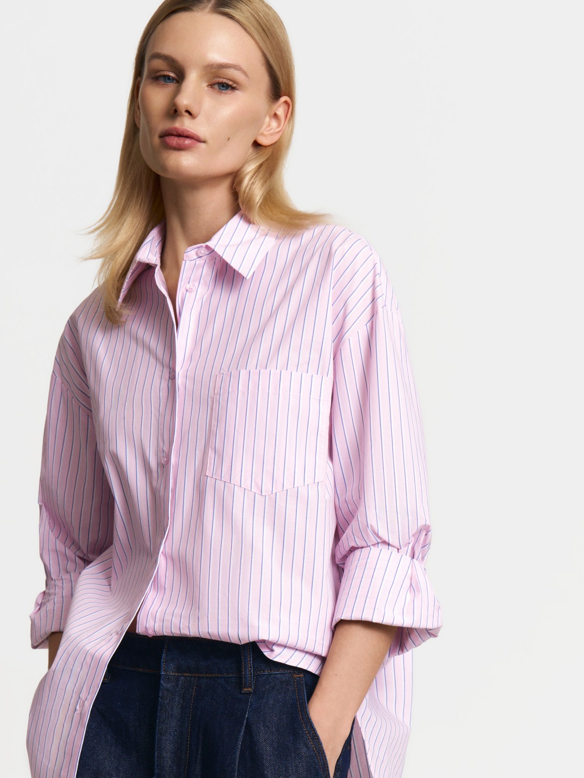 Рубашка из хлопка в полоску