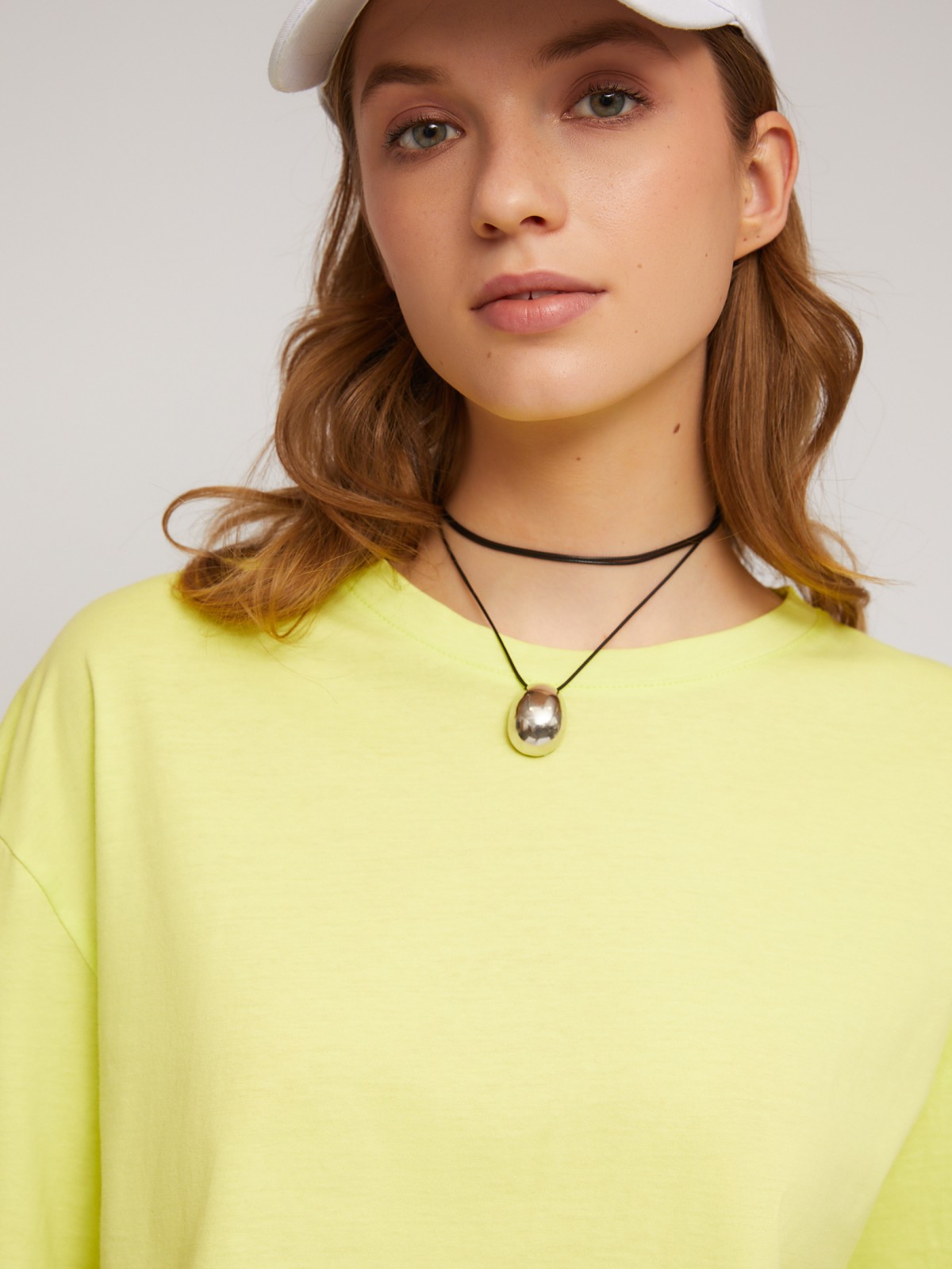 Трикотажный короткий топ-футболка из хлопка