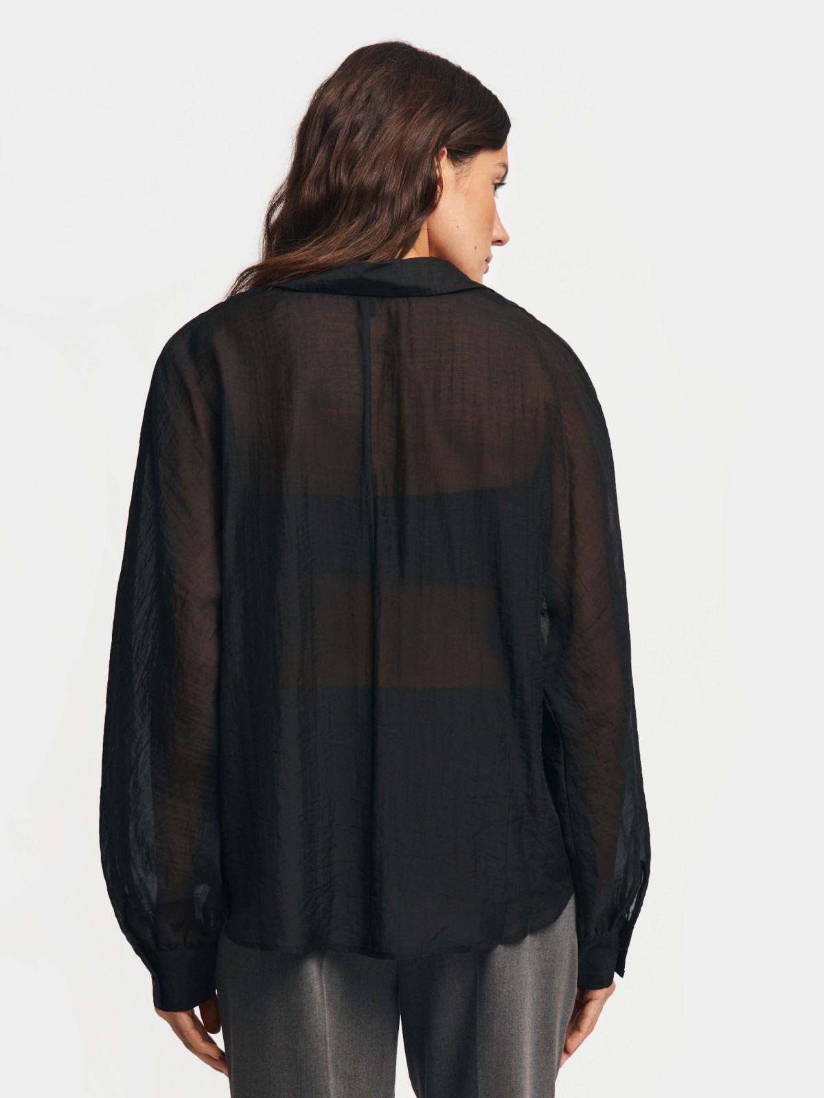 Полупрозрачная рубашка оверсайз