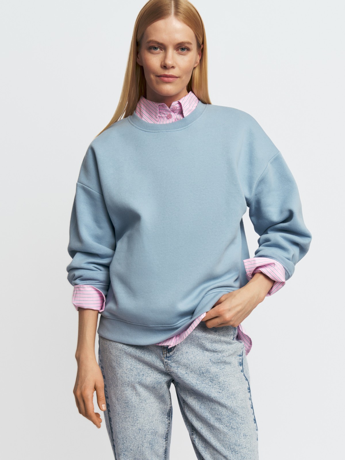 Базовый утеплённый свитшот с начёсом