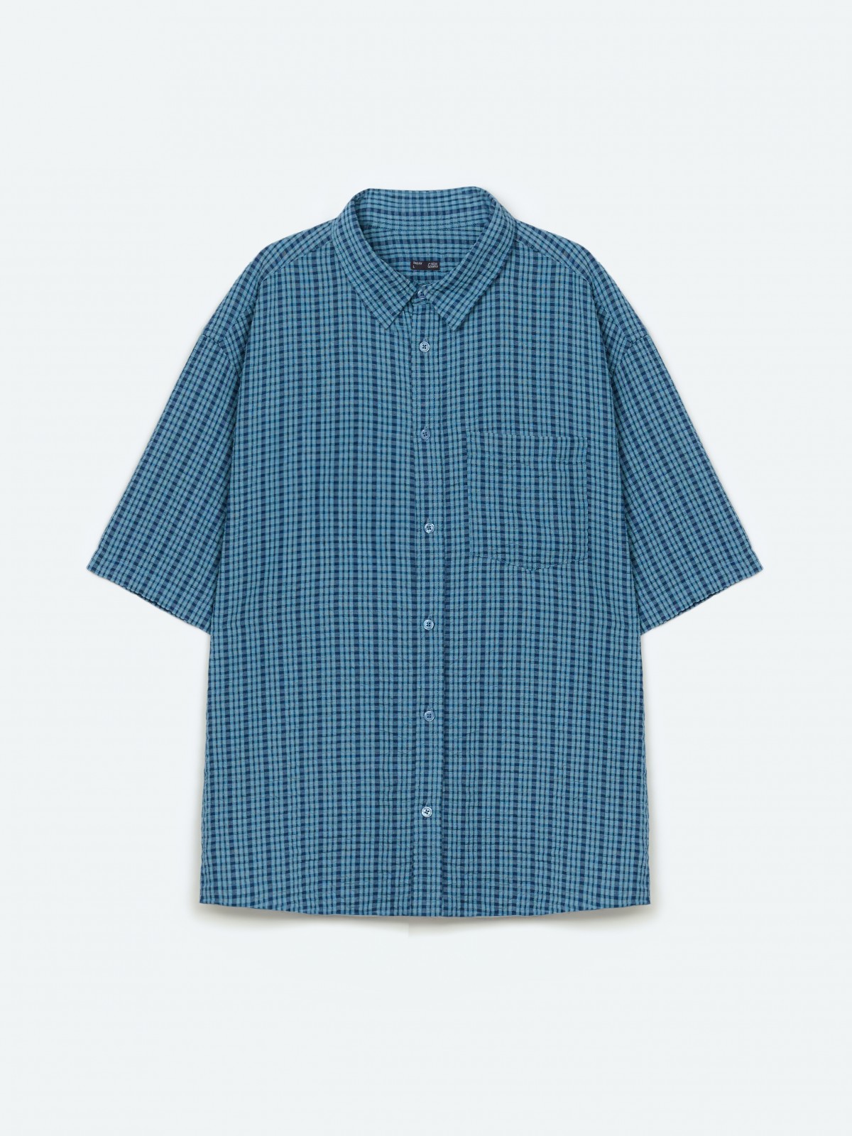 Рубашка с коротким рукавом и узором в клетку