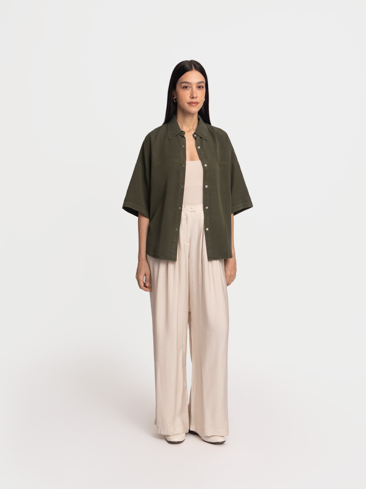 Рубашка оверсайз с коротким рукавом