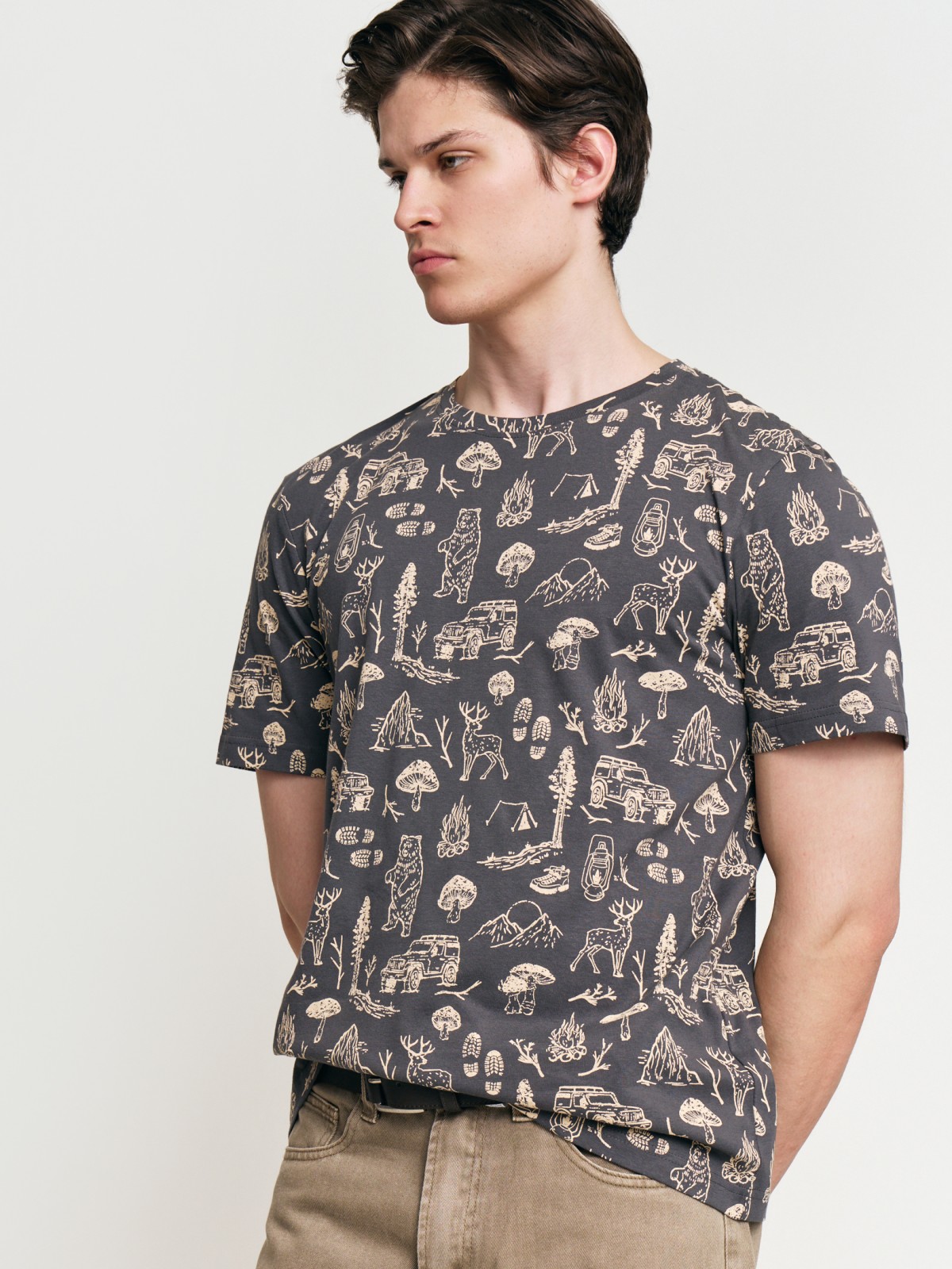 Футболка из хлопка с принтом