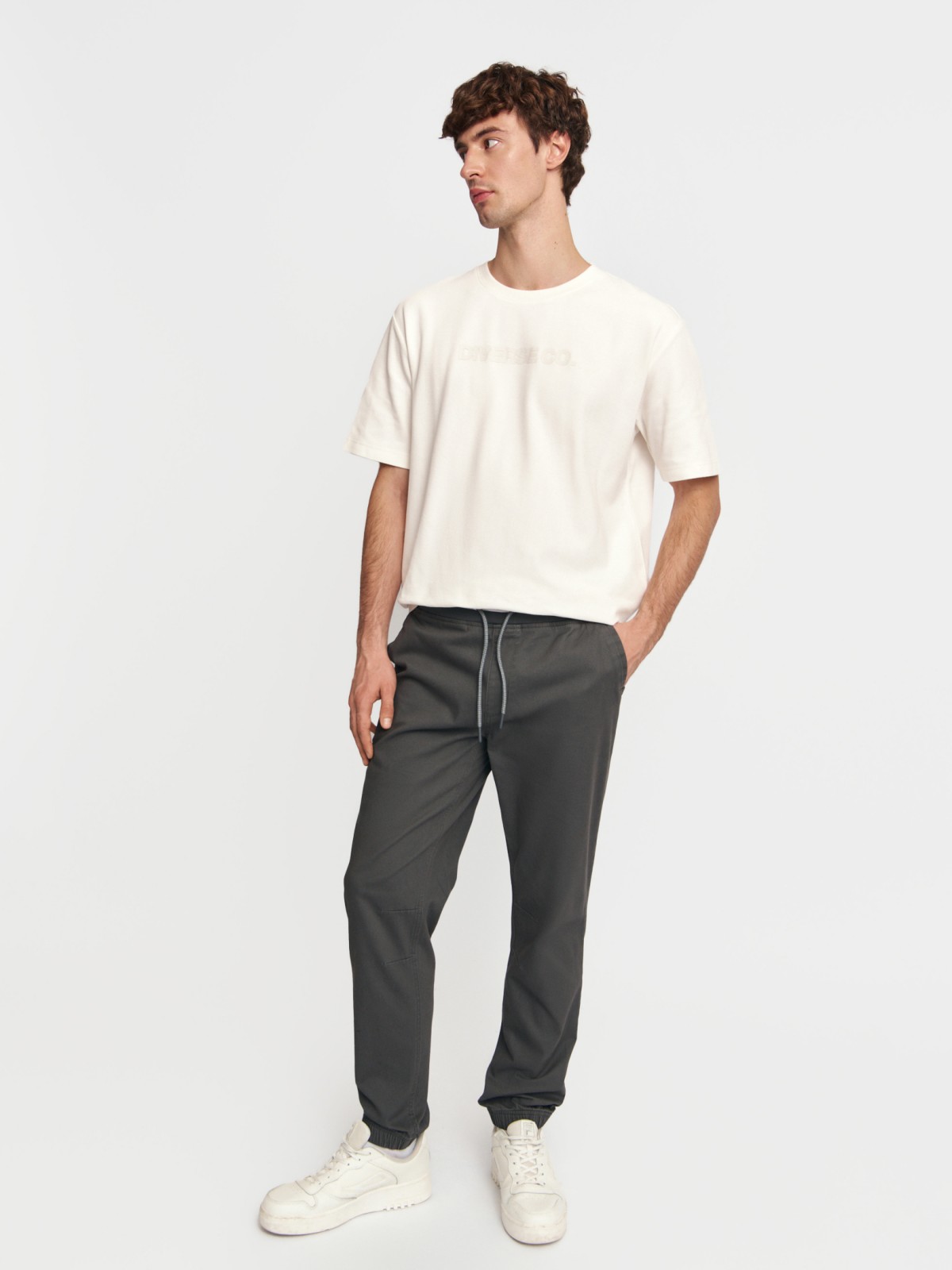 Брюки-джоггеры из хлопка на резинке