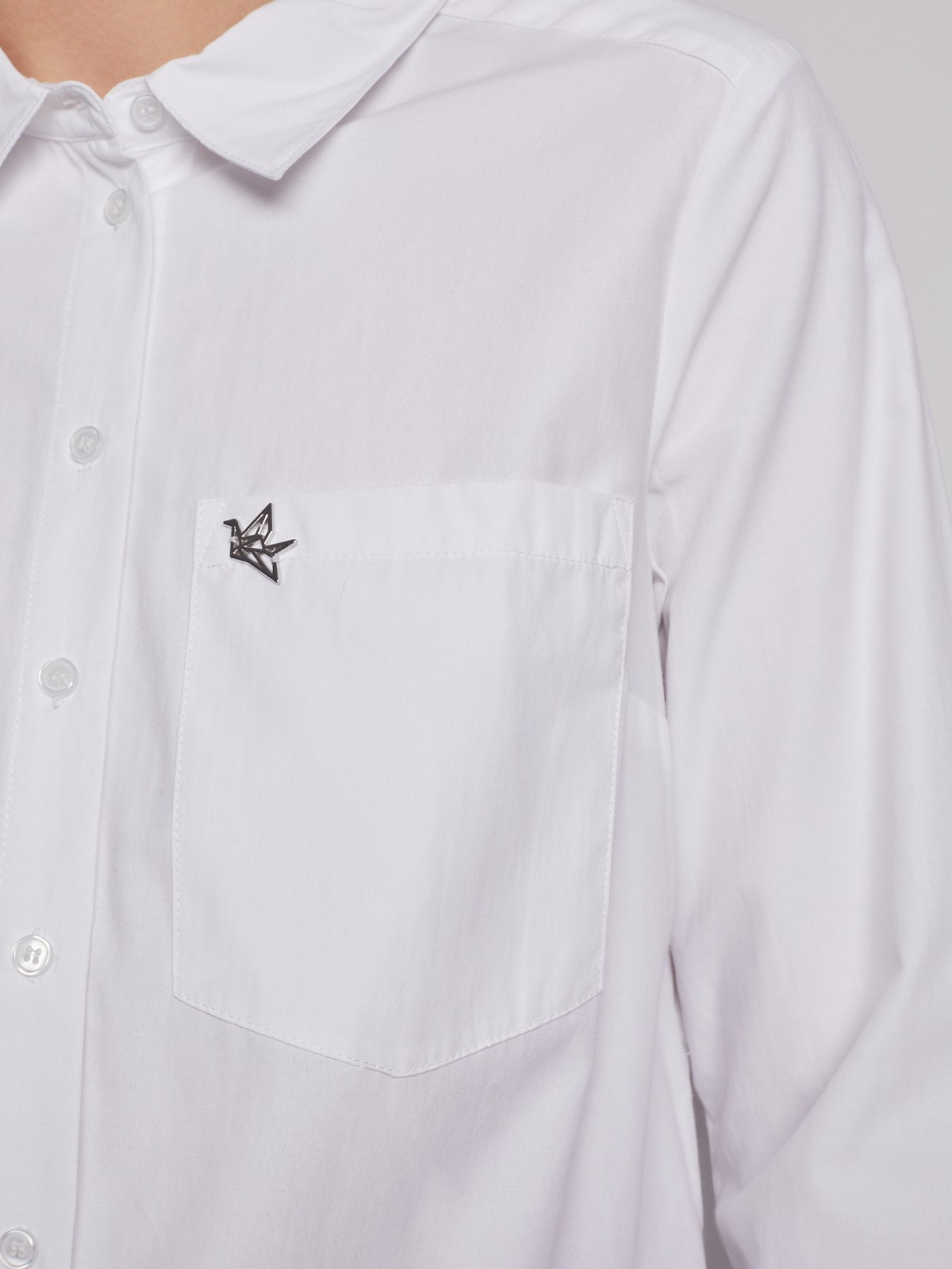 Рубашка с длинным рукавом zolla 02312117Y022, цвет белый, размер XS - фото 3