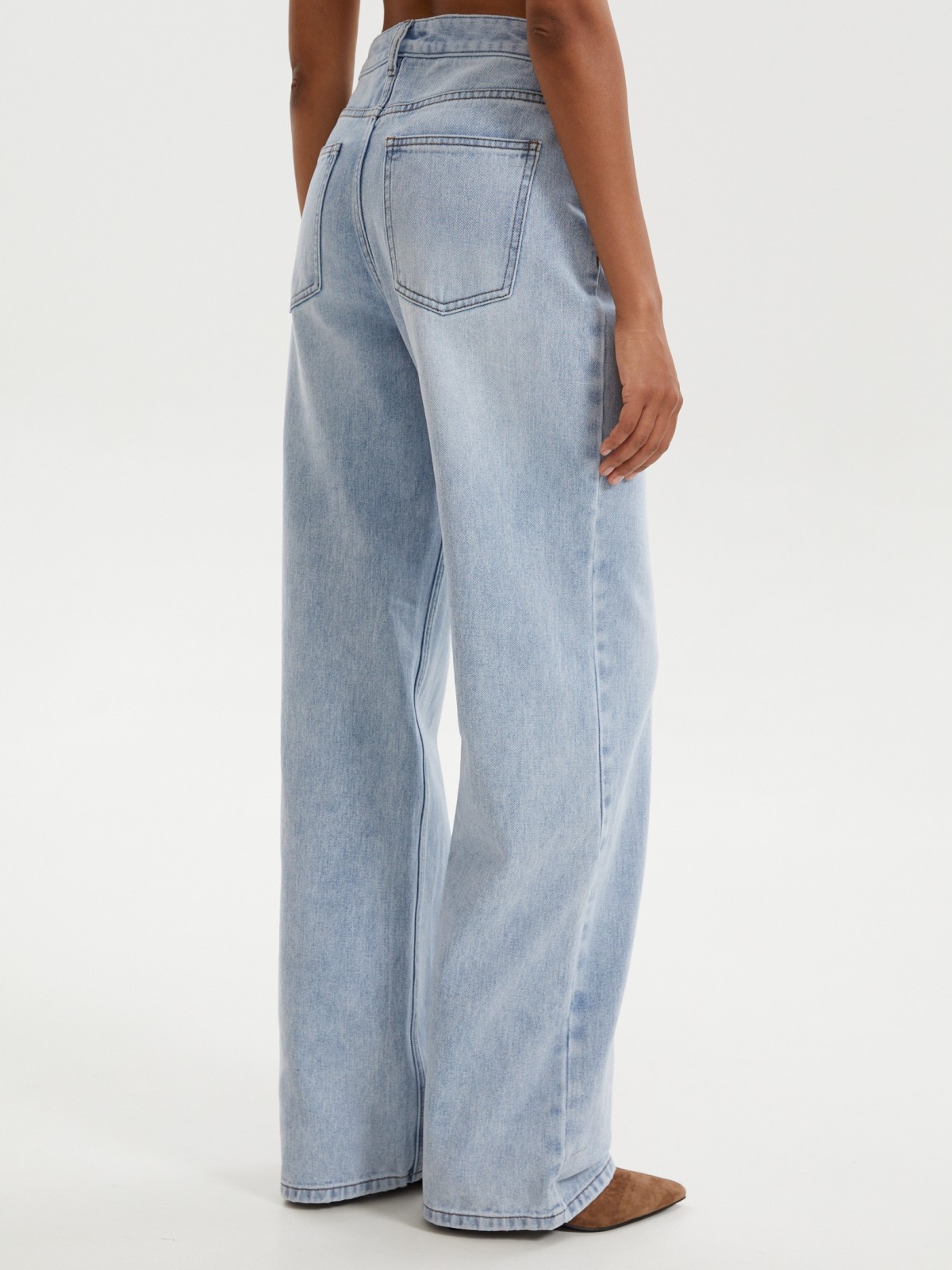 Джинсы силуэта Wide с высокой посадкой