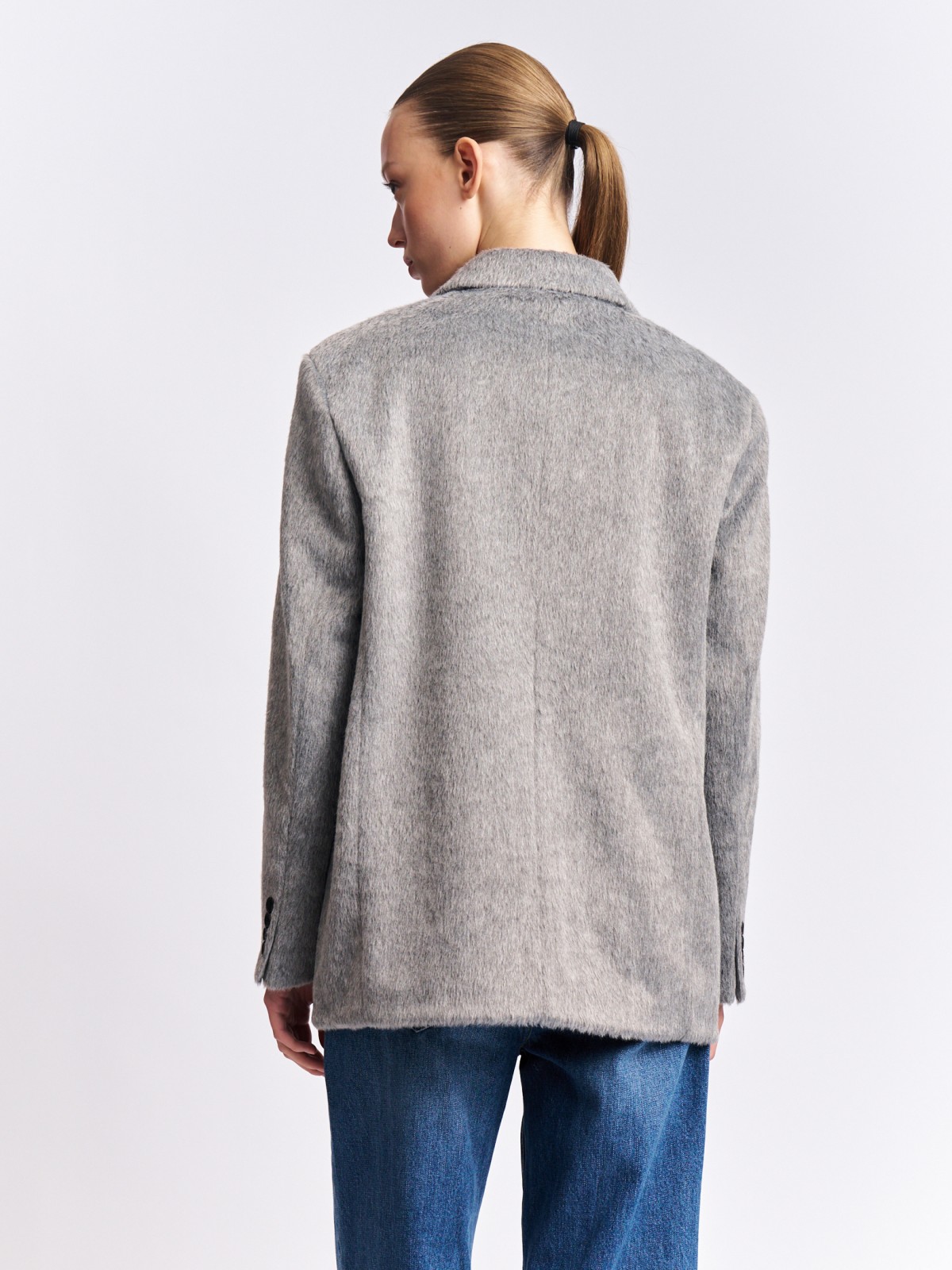 Тёплое пальто-пиджак однобортное