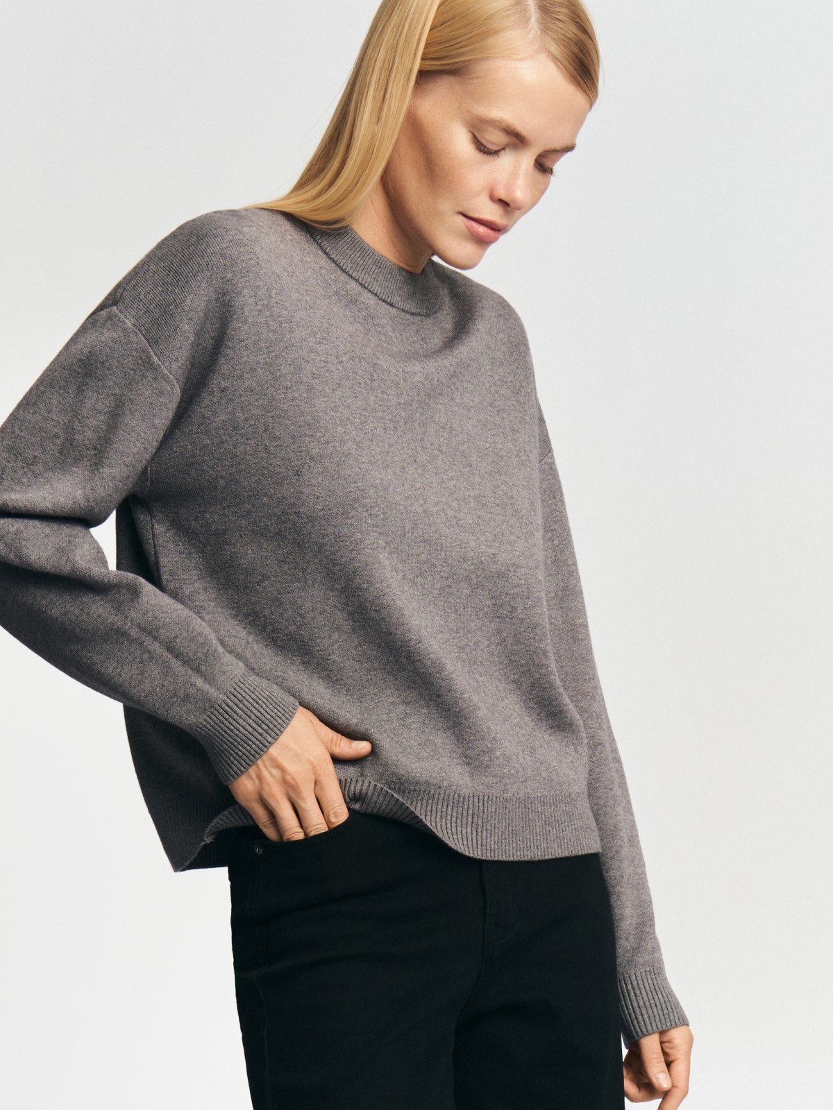 Трикотажный джемпер с длинным рукавом