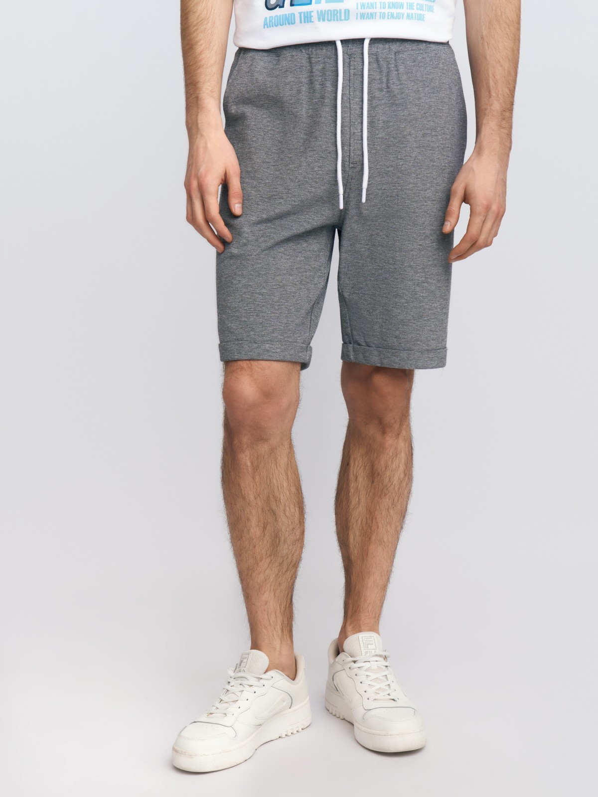 Трикотажные шорты из хлопка с отворотами