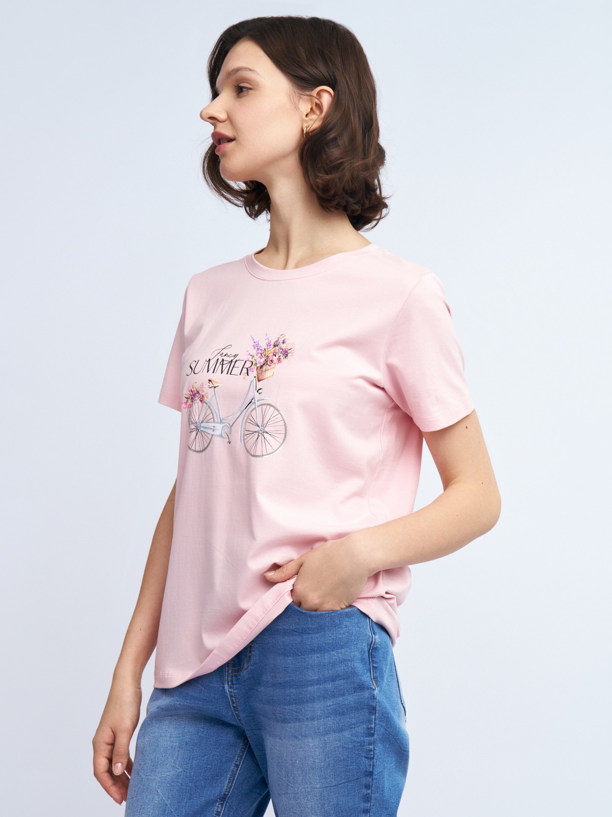 Футболка из хлопка с принтом