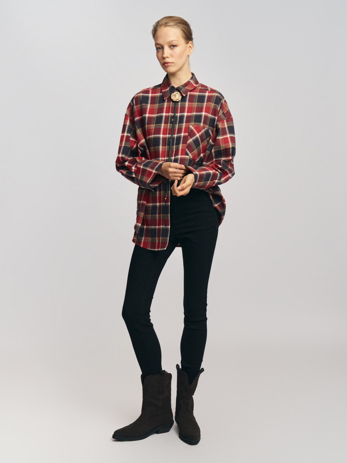 Фланелевая рубашка из хлопка в клетку