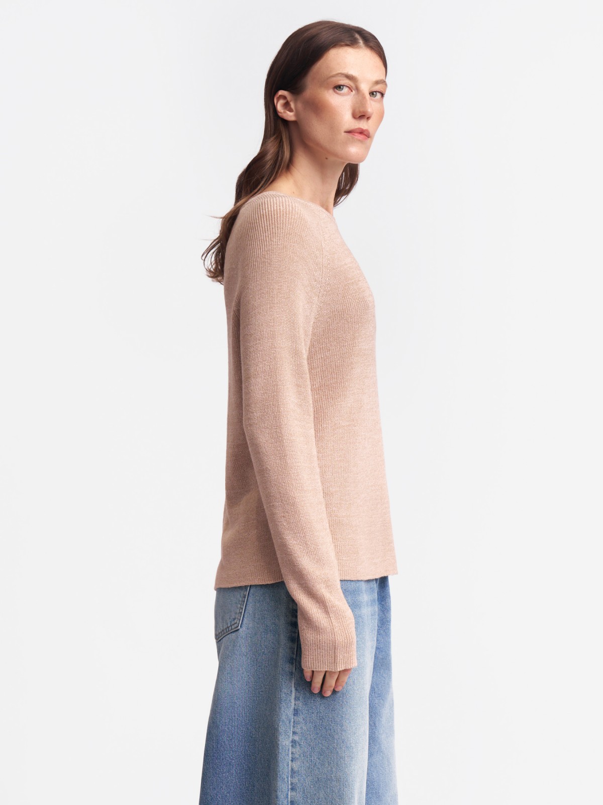 Вязаный джемпер из акрила с длинным рукавом