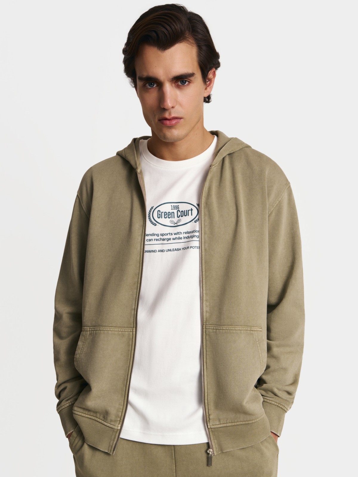 Трикотажная толстовка из хлопка с капюшоном