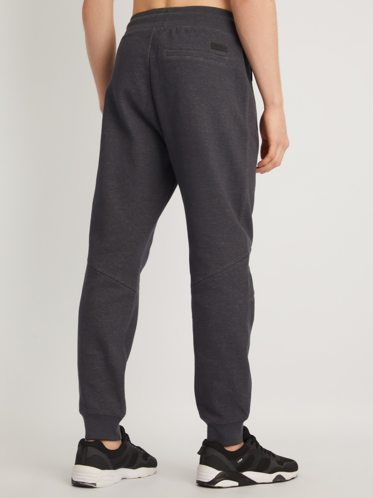 Трикотажные брюки-джоггеры в спортивном стиле zolla 014127679013, цвет темно-серый, размер S - фото 5