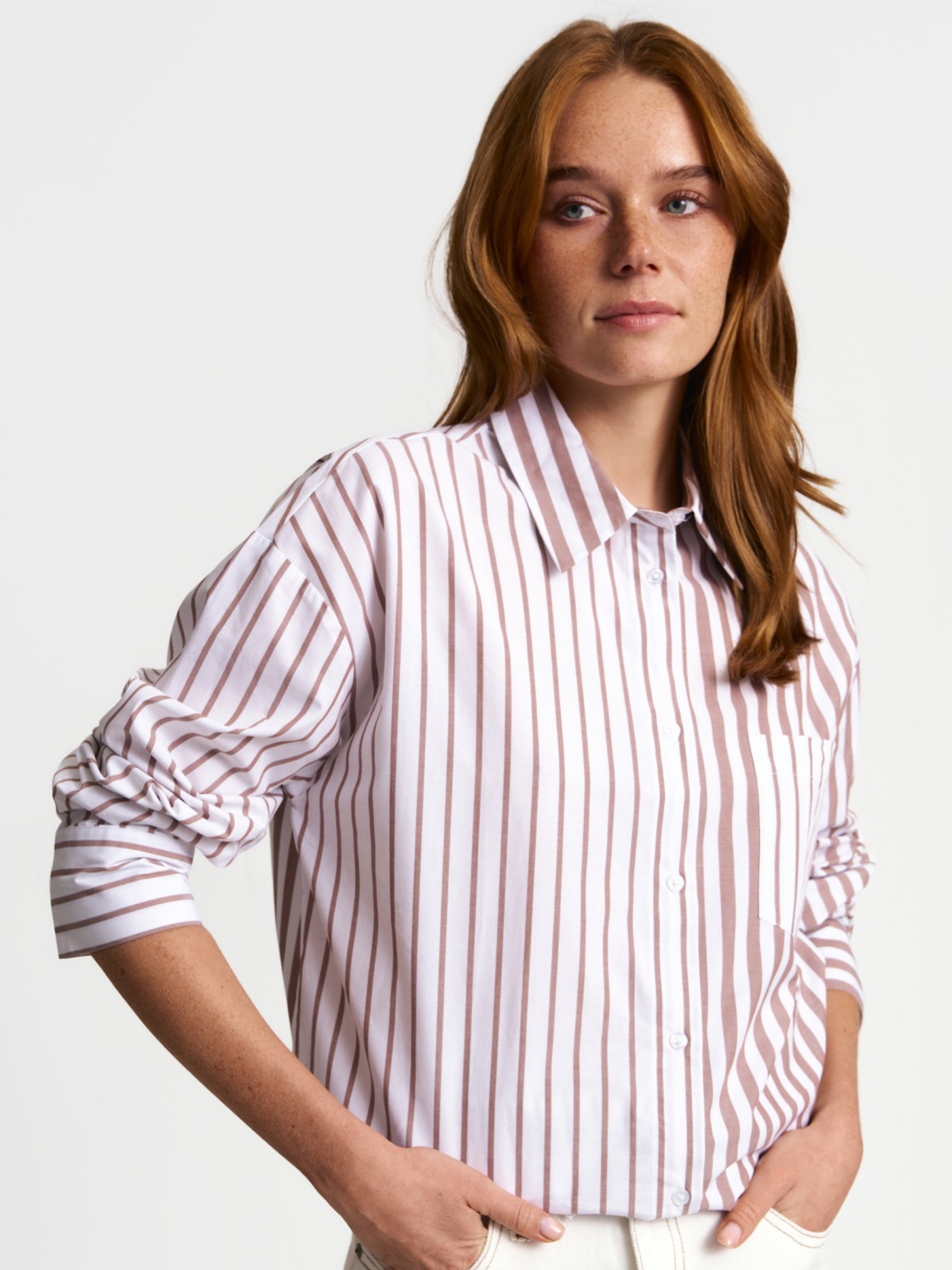 Рубашка из хлопка в полоску