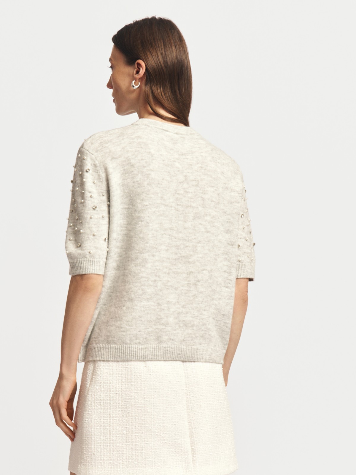 Вязаный джемпер с шерстью и декором