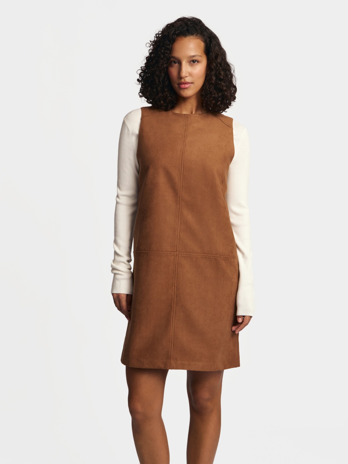 Платье-сарафан из экозамши