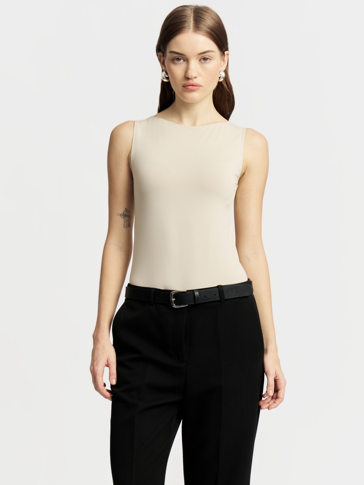 Майка-боди однотонная без рукавов