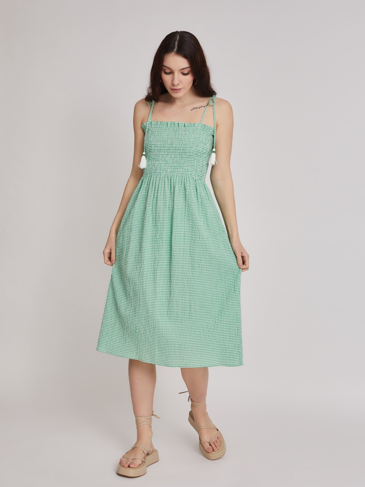 Платье zolla 223248259183, цвет светло-зеленый, размер XS - фото 2