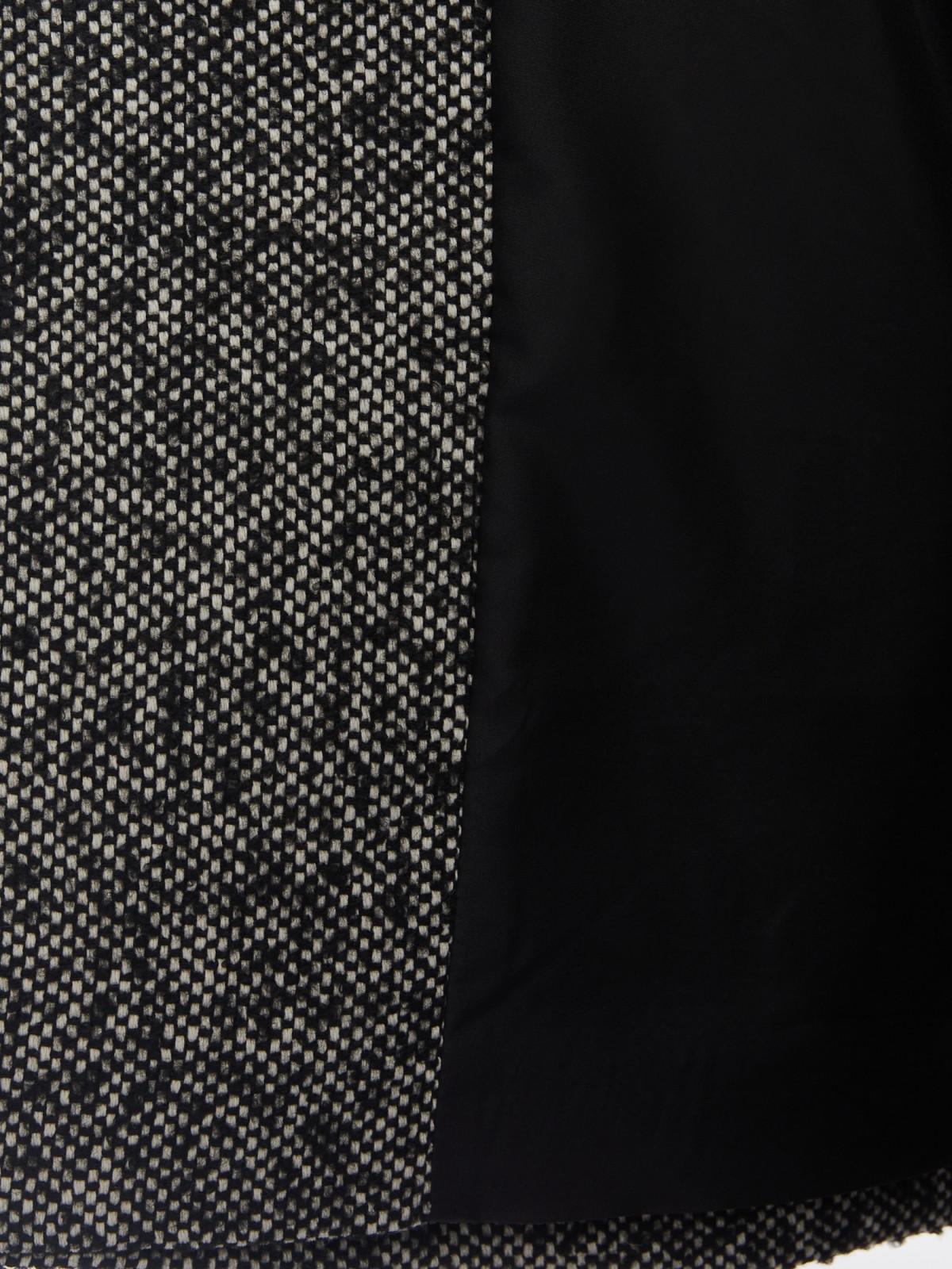 Длинное пальто без утеплителя с шерстю и с поясом на талии zolla 02412580Y154, цвет черный, размер XS - фото 5