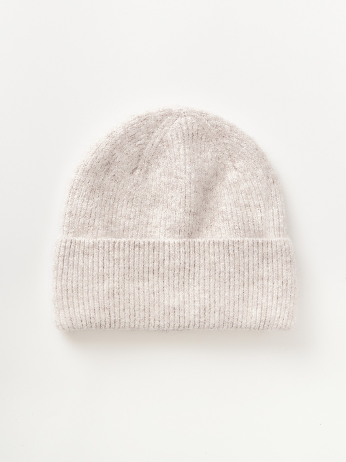 Вязаная шапка-бини на флисе